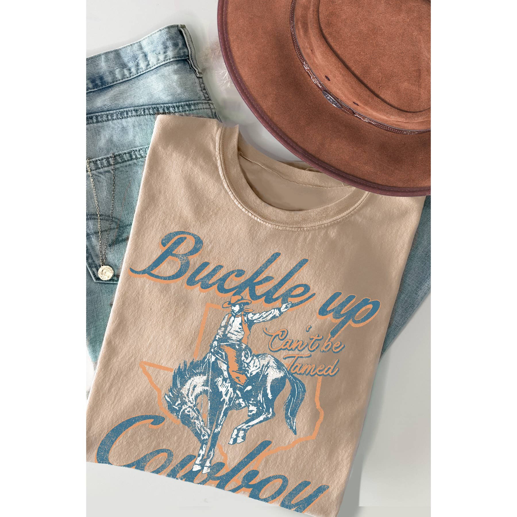 Buckle Up Cowboy Short Sleeve T Shirt Hoodie, Sweatshirt | PodTeesHub.com