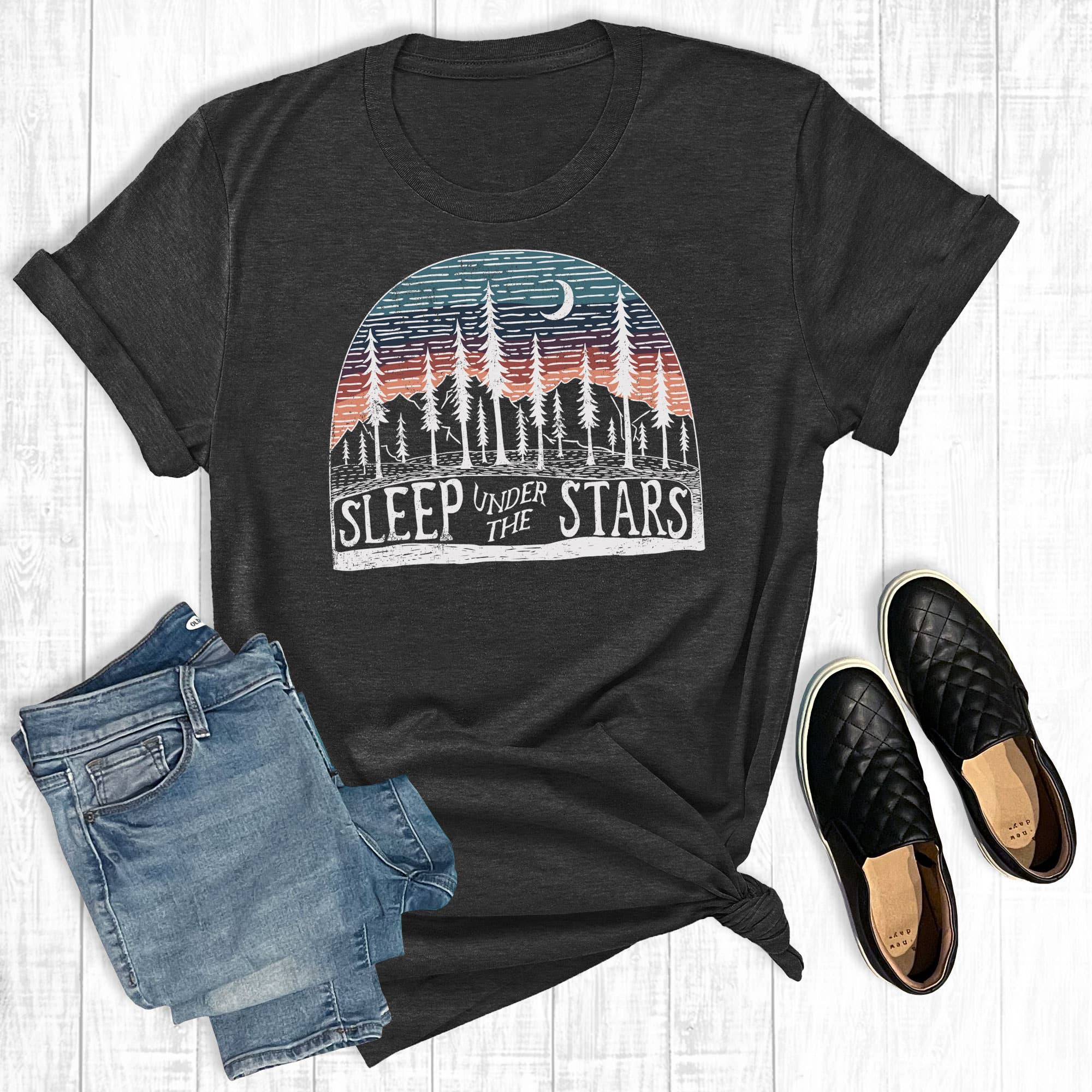 Sleep Under the Stars Graphic Tee Hoodie, Sweatshirt | PodTeesHub.com
