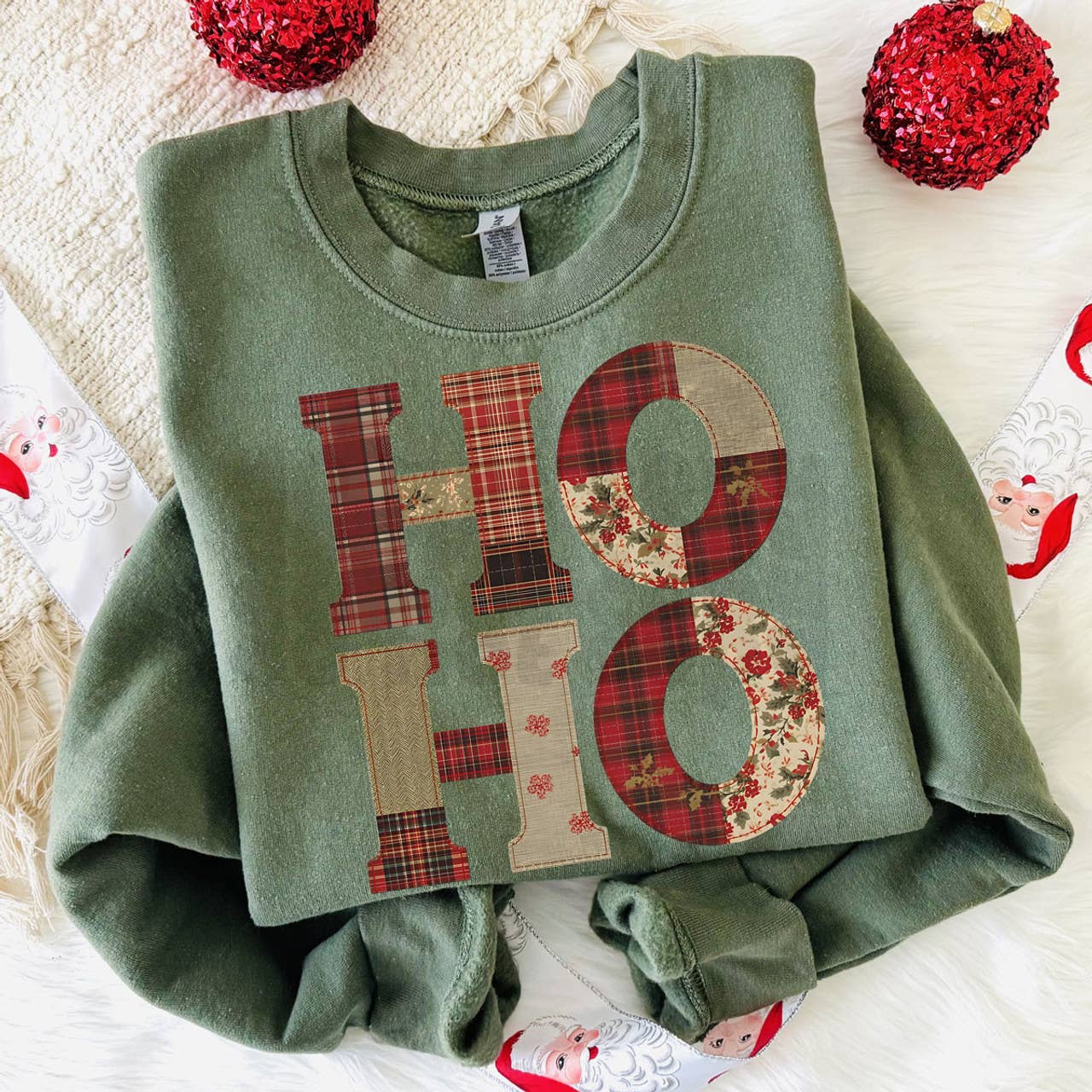 Faux Quilted Hoho Sweatshirt T-Shirts, Hoodie | PodTeesHub.com