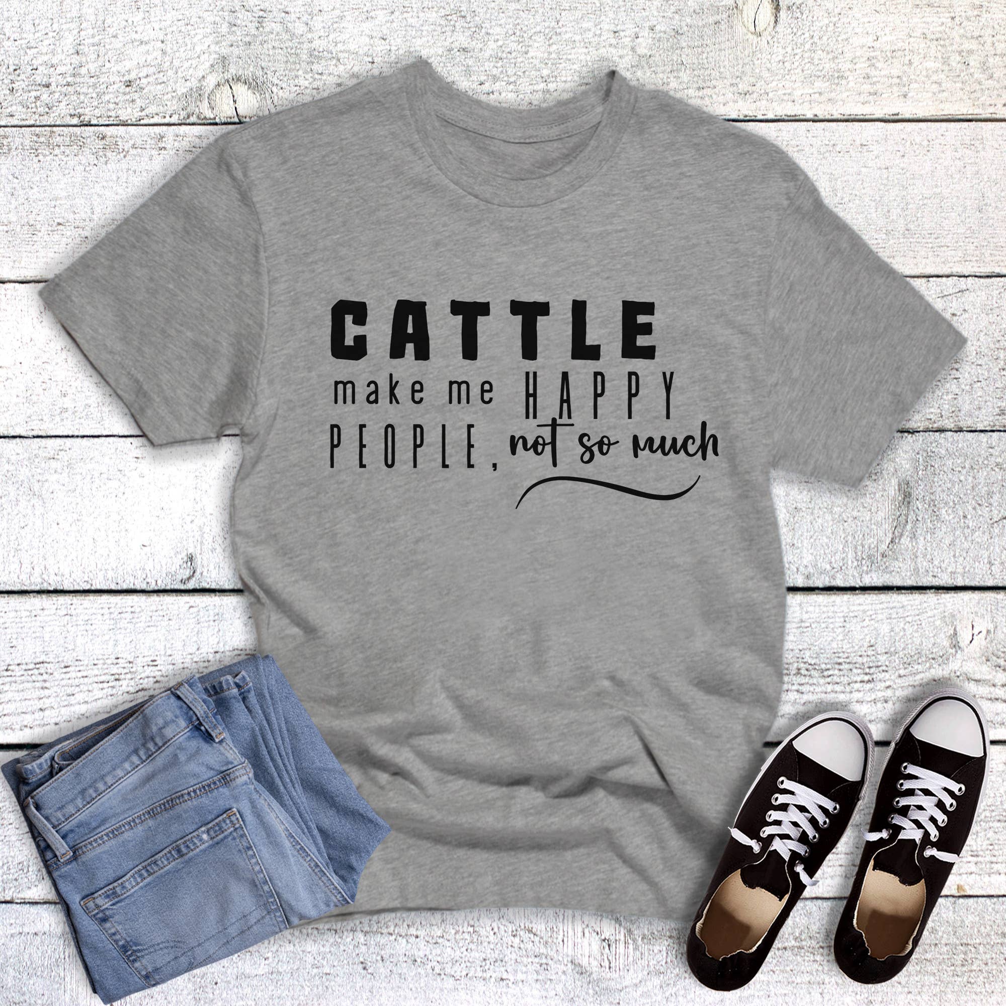 Western Cattle Make Me Happy Graphic Tee Hoodie, Sweatshirt | PodTeesHub.com