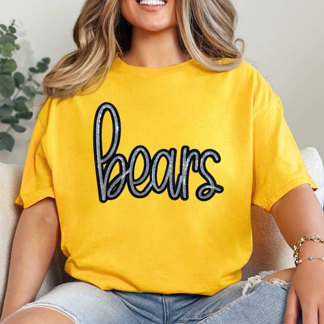 Bears Sequin Patch Gold Everyday Tee Hoodie, Sweatshirt | PodTeesHub.com