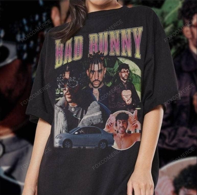 Vintage Bad Bunny 90s Graphic Tee Retro T-Shirt Music Star Hoodie, Sweatshirt | PodTeesHub.com