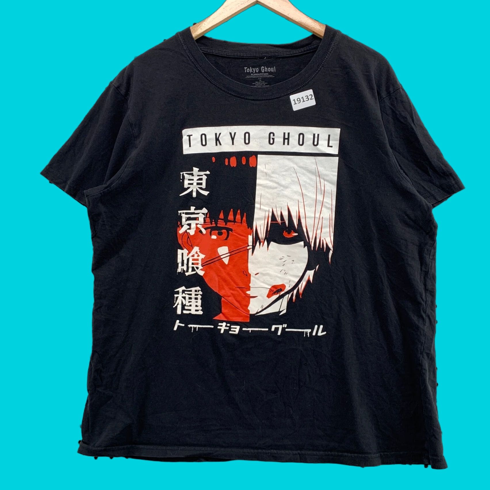 Vintage Tokyo Ghoul Shirt Black Short Sleeve Anime L 23x27 Funimation T-Shirts, Hoodie, Sweatshirt