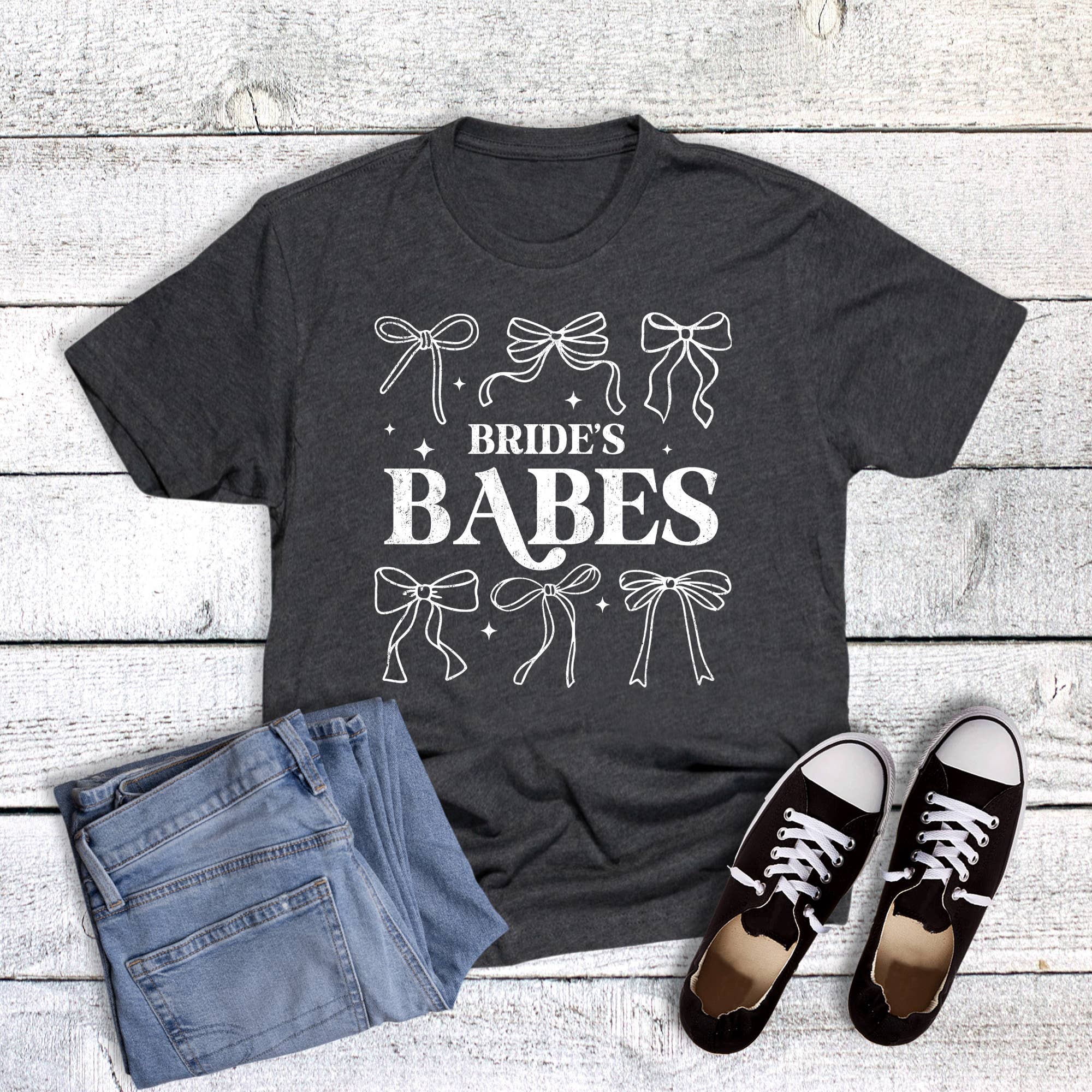 Coquette Bow Bride's Babes Graphic Tee Hoodie, Sweatshirt | PodTeesHub.com