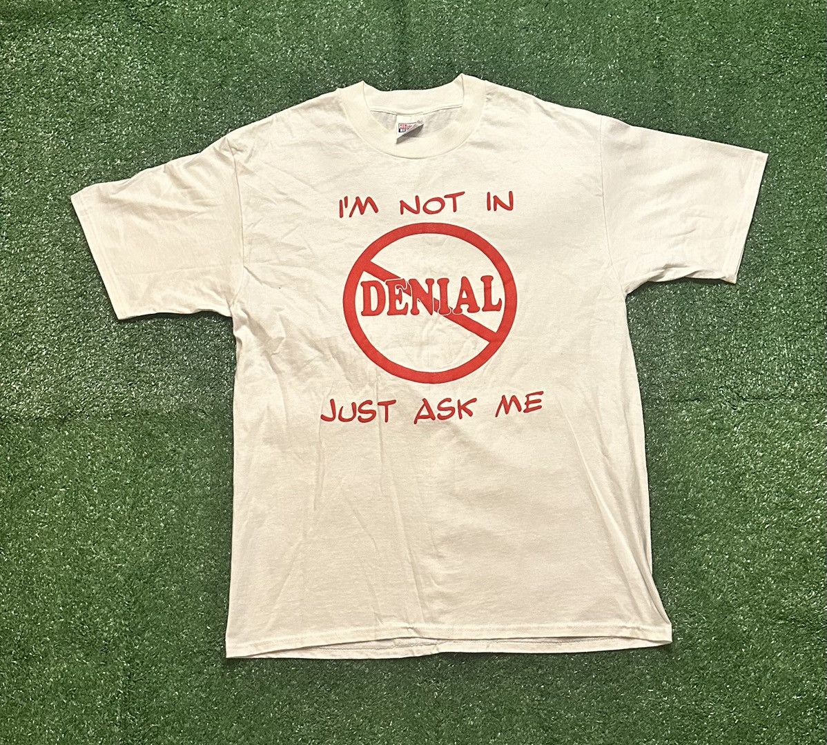 Vintage 90s Hanes Beefy I M Not In Denial Funny T Shirt Hoodie, Sweatshirt | PodTeesHub.com