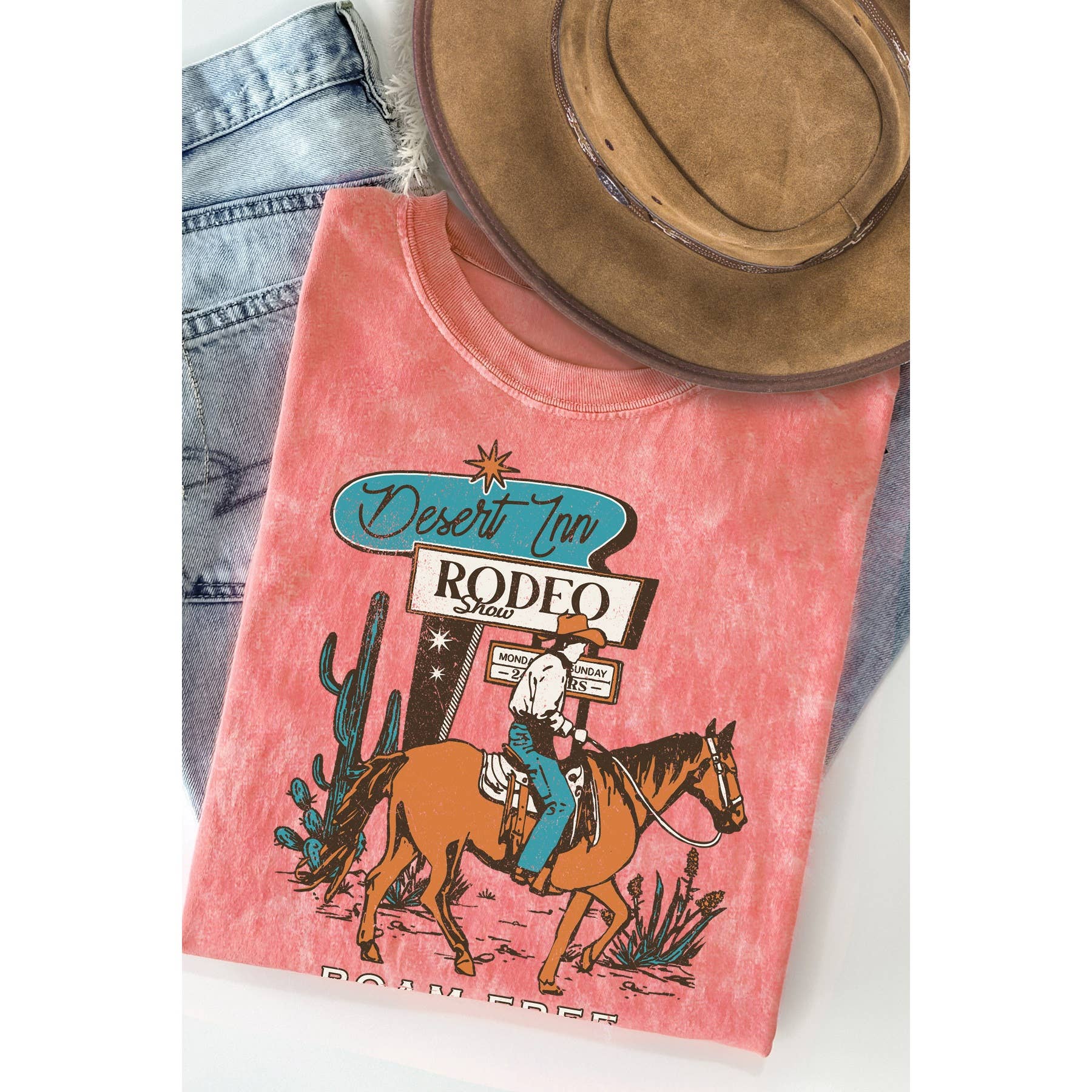 Desert Inn Roam Free Mineral Washed T Shirt Hoodie, Sweatshirt | PodTeesHub.com