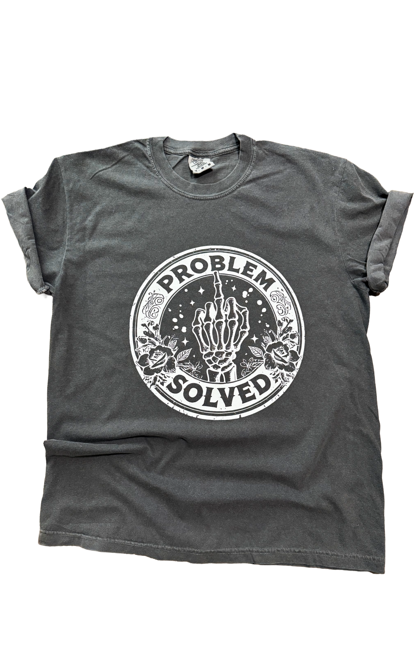 Problem Solved Skeleton Hand Tee Hoodie, Sweatshirt | PodTeesHub.com