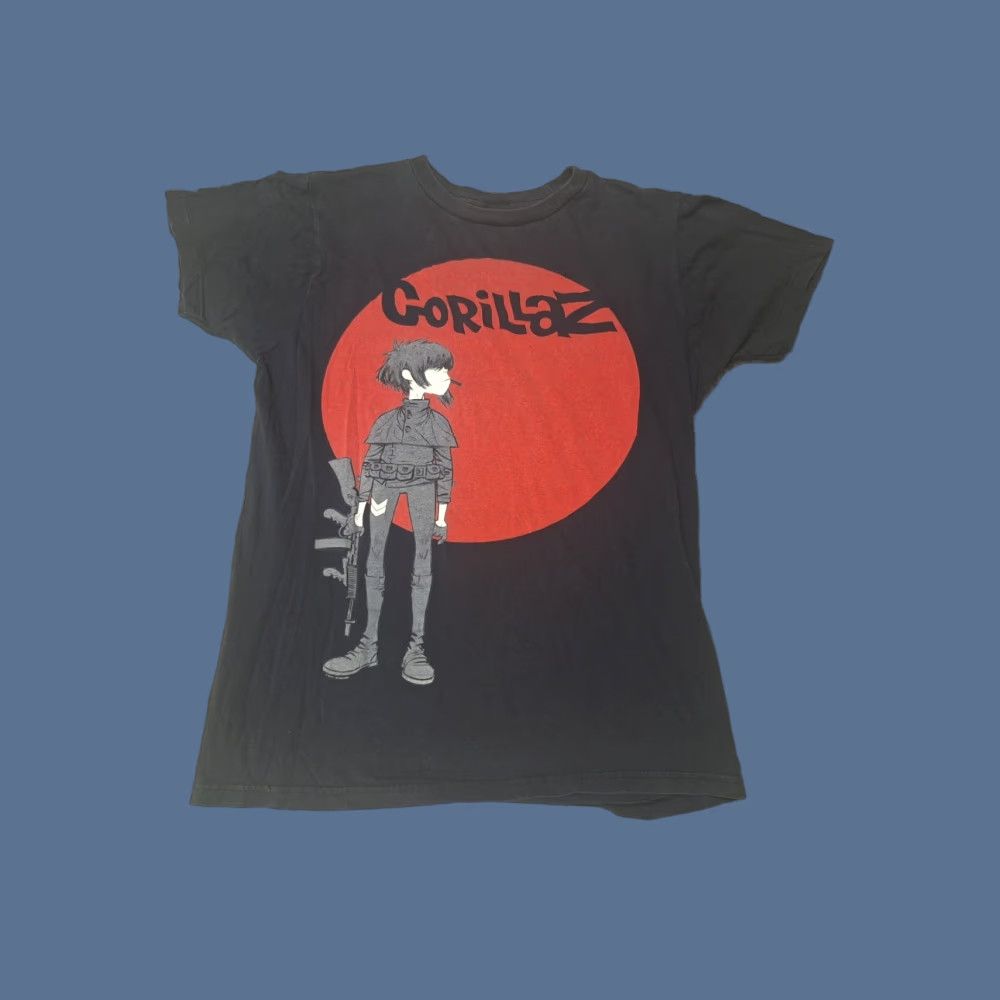 Vintage Gorillaz Band T Shirt 2010 Y2k Anime Cartoon Gun Punk Rock M Band Tour Black Mens M Short Sl Hoodie, Sweatshirt
