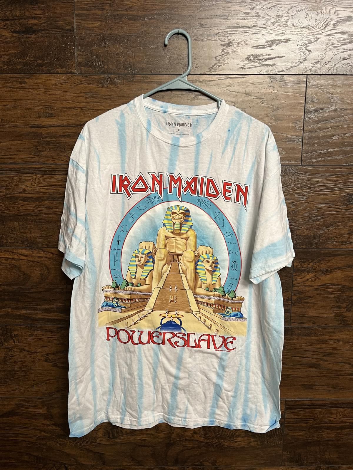 Maiden Iron Maiden Powerslave Album T Shirt Tie Dye Egyptian Tee Xl Hoodie, Sweatshirt | PodTeesHub.com