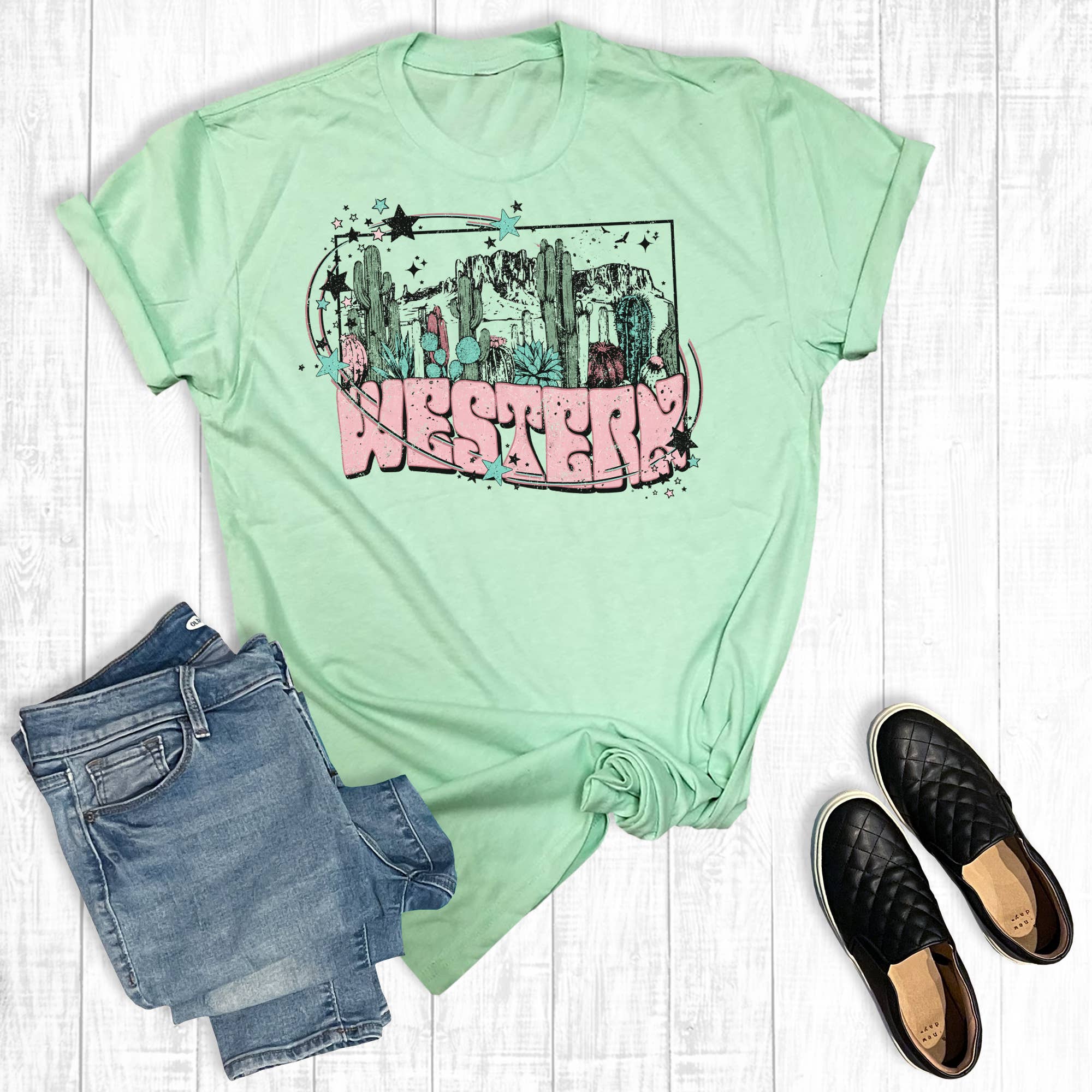 Cactus Western Graphic Tee Hoodie, Sweatshirt | PodTeesHub.com