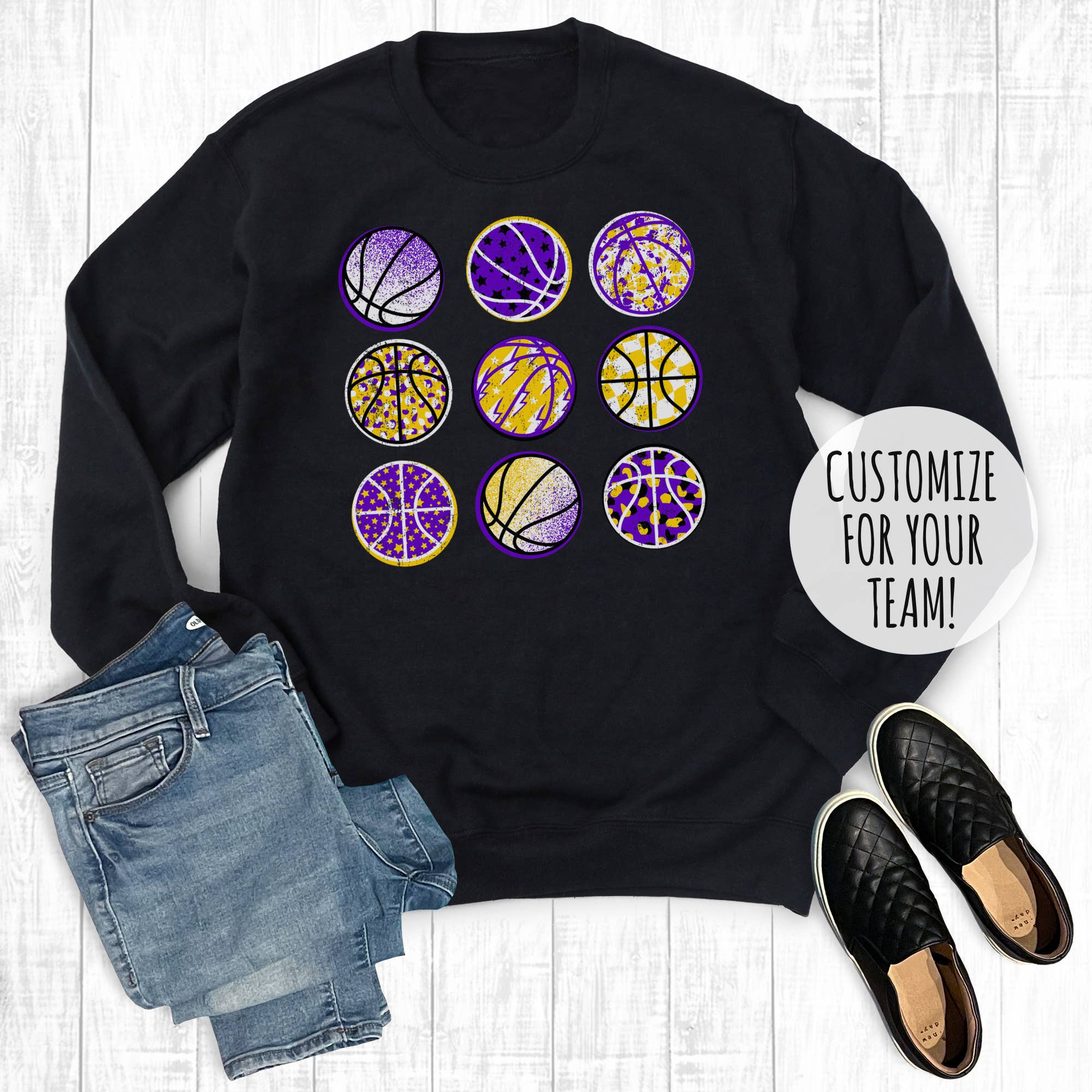Custom Team Color Basketballs Sweatshirt T-Shirts, Hoodie | PodTeesHub.com