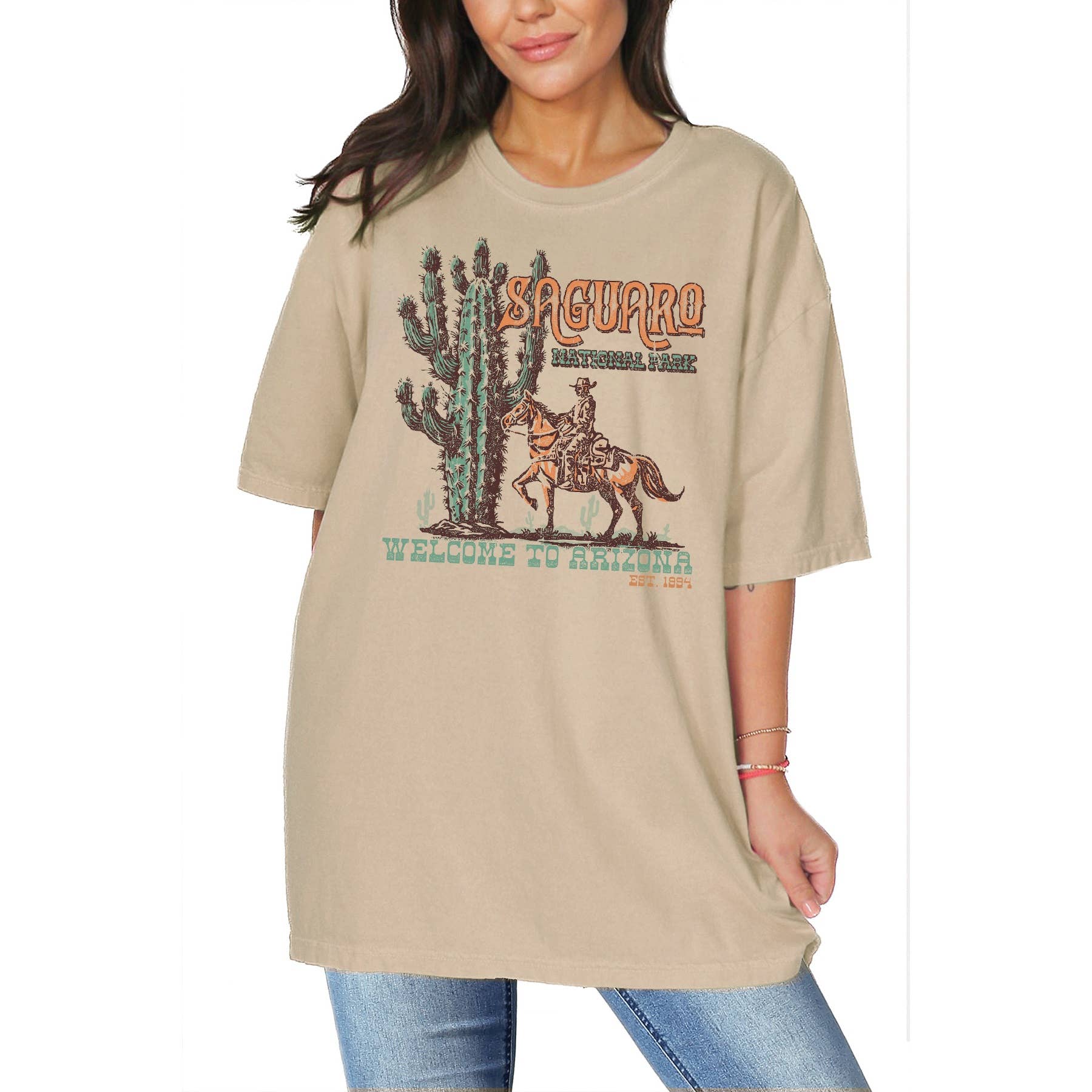 Saguaro Oversized Unisex T Shirt Hoodie, Sweatshirt | PodTeesHub.com