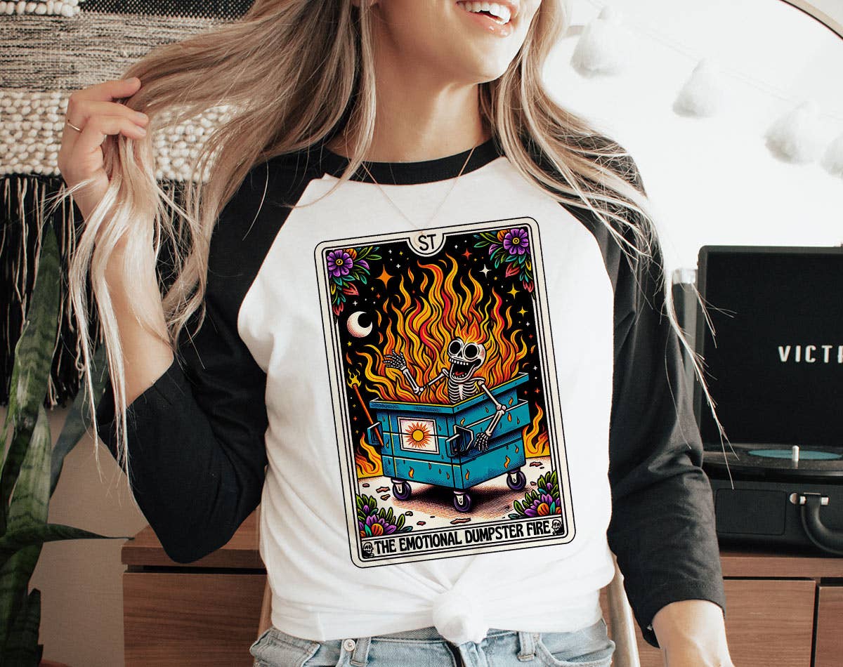 Emotional Dumpster - Funny Tarot Baseball T-Shirt Hoodie, Sweatshirt | PodTeesHub.com
