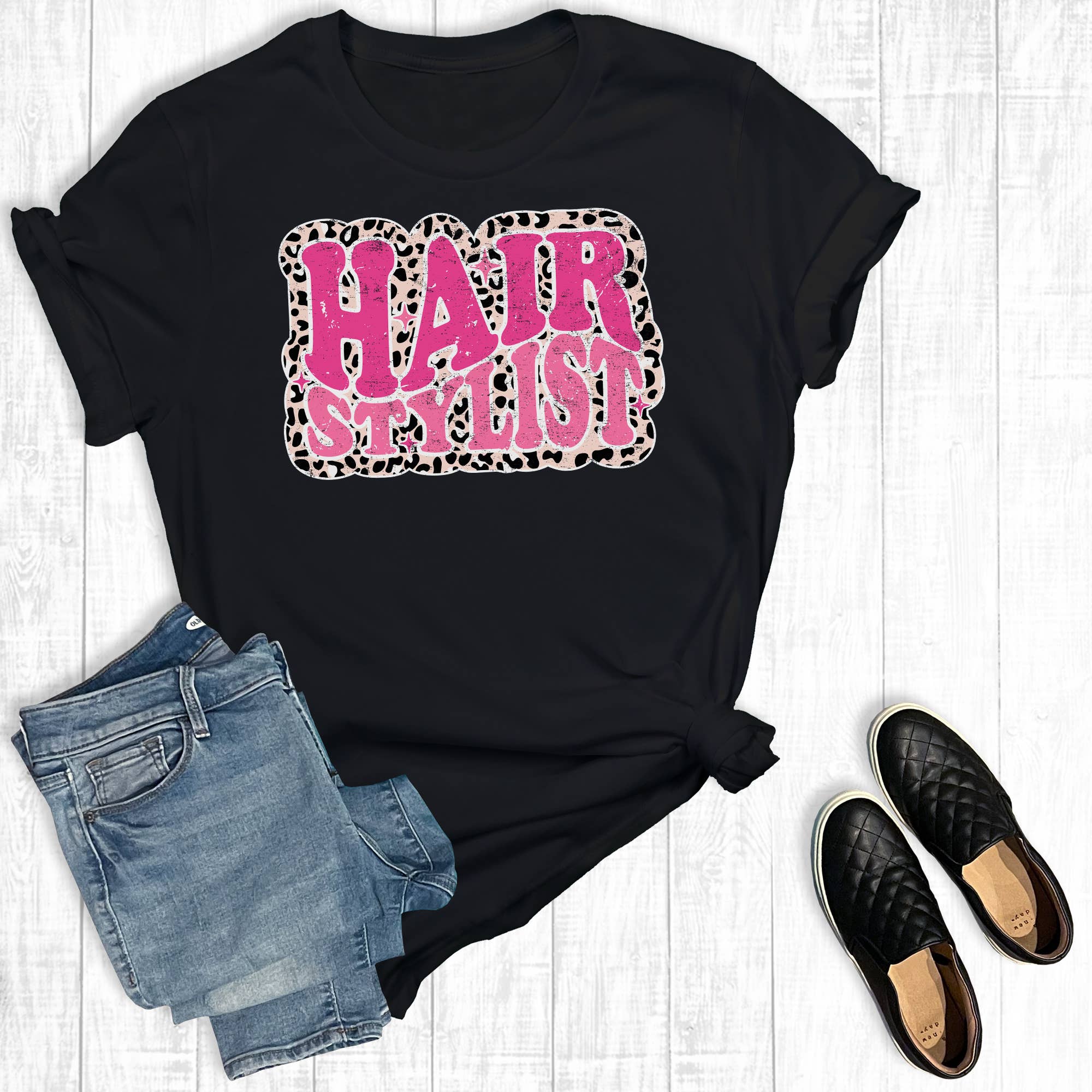 Leopard Hair Stylists Graphic Tee Hoodie, Sweatshirt | PodTeesHub.com