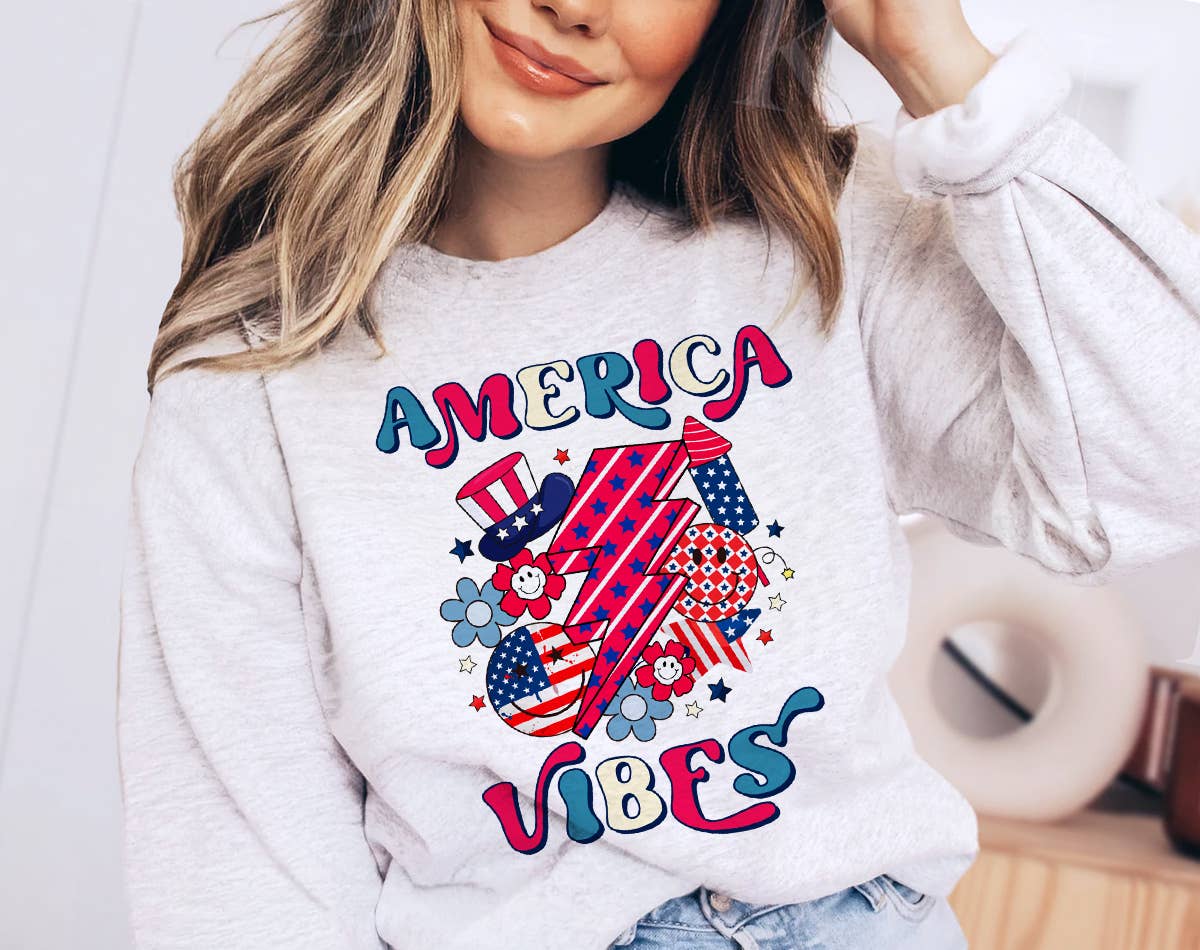 4th of July America Vibes - Sweatshirt T-Shirts, Hoodie | PodTeesHub.com