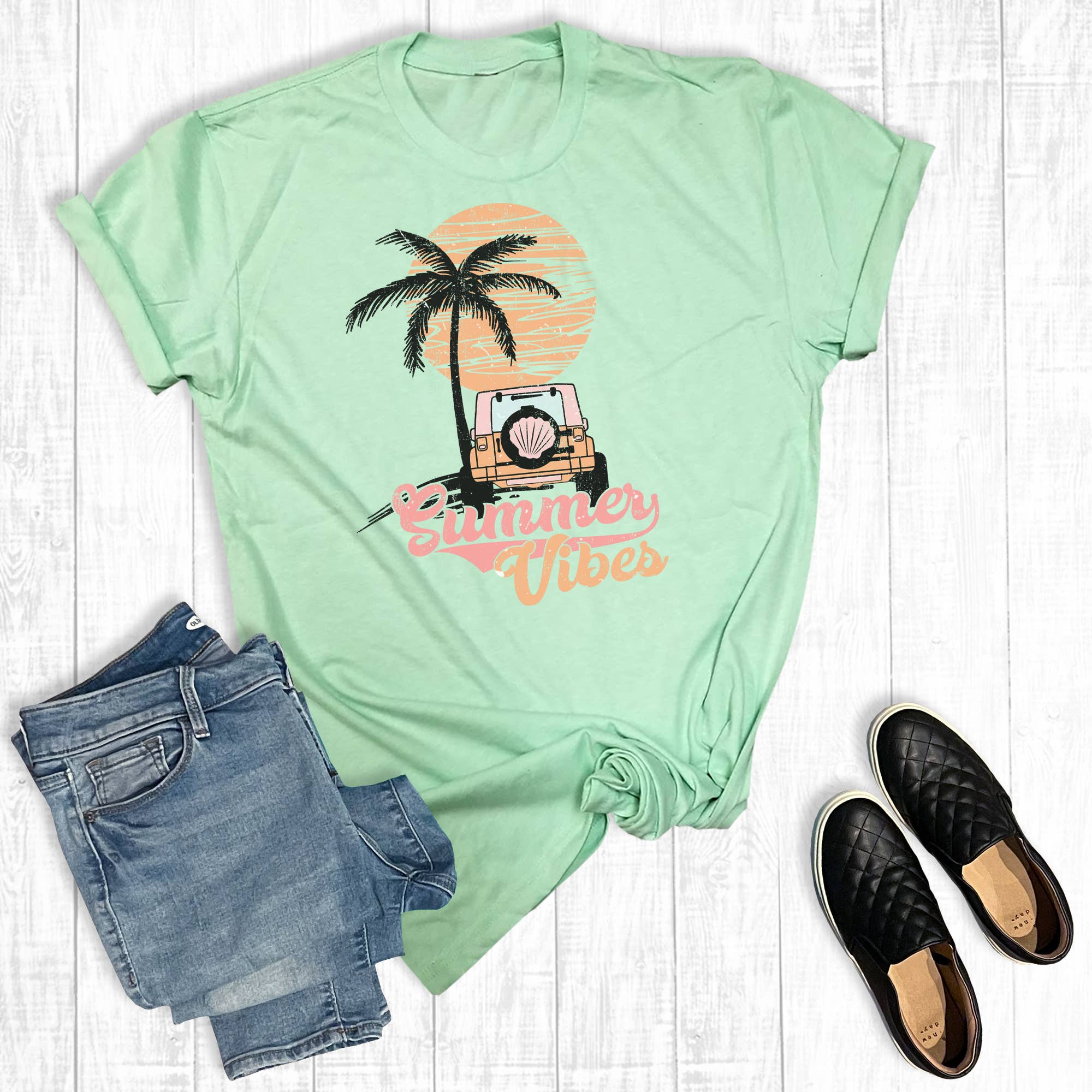 Vacation Summer Beach Vibes Graphic Tee Hoodie, Sweatshirt | PodTeesHub.com