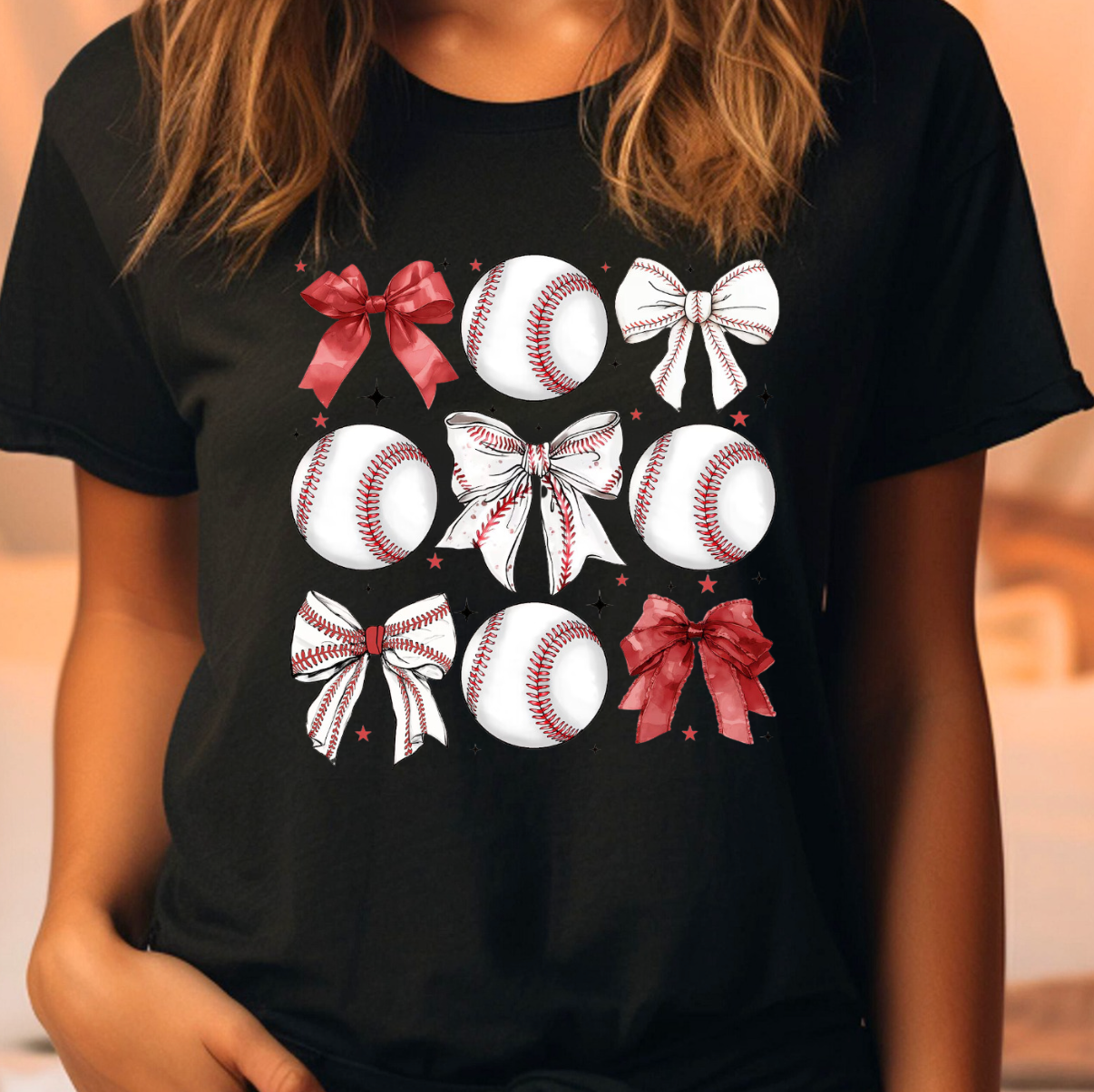 Baseball Bow Coquette Tee Hoodie, Sweatshirt | PodTeesHub.com