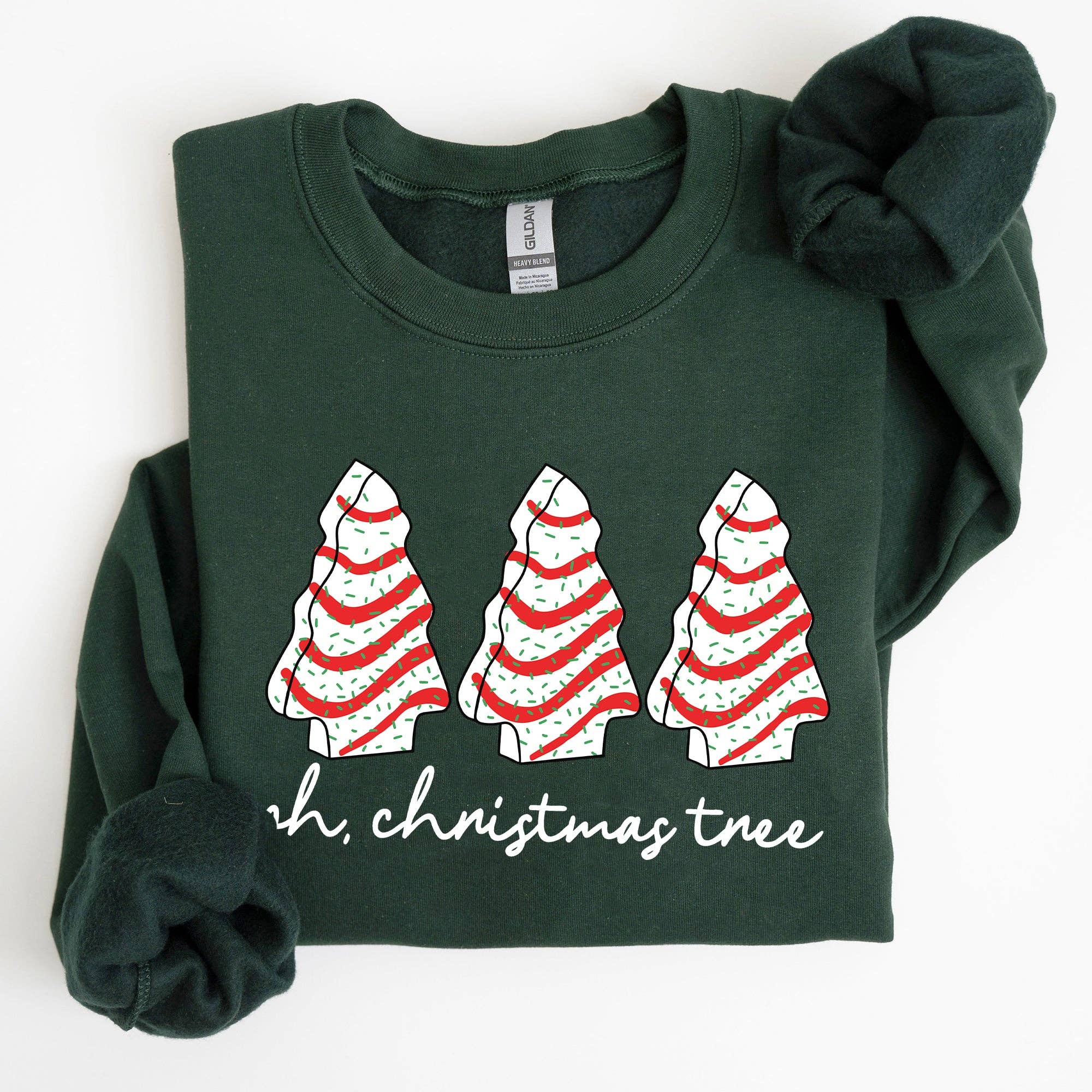 Oh Christmas Tree, Cakes, Winter, Snacks Xmas Sweatshirt T-Shirts, Hoodie | PodTeesHub.com