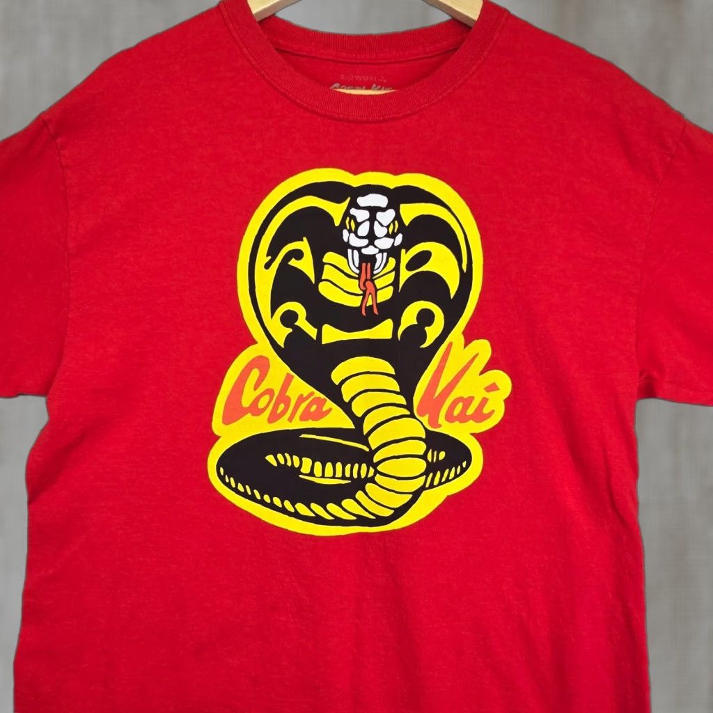 Vintage Cobra Kai Shirt Men S L Red Short Sleeve Graphic Tee Snake Karate Kid Hoodie, Sweatshirt | PodTeesHub.com
