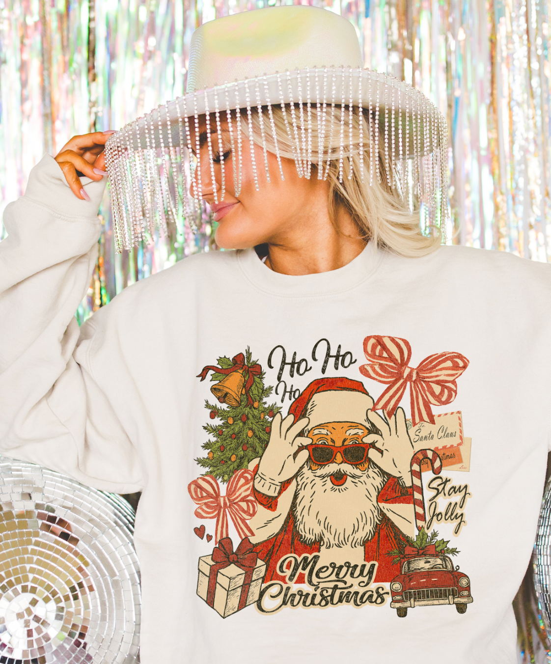 Funny Christmas Santa Collage Grahpic Tee & Sweatshirt Hoodie | PodTeesHub.com