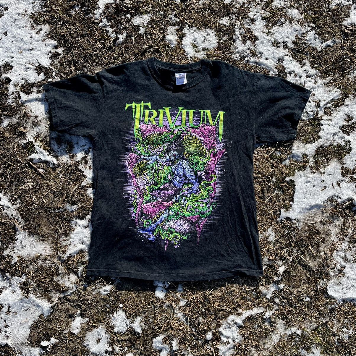 Vintage 90s Trivium Skulls Vamp Dead Face Horror Tee 90s Hoodie, Sweatshirt | PodTeesHub.com