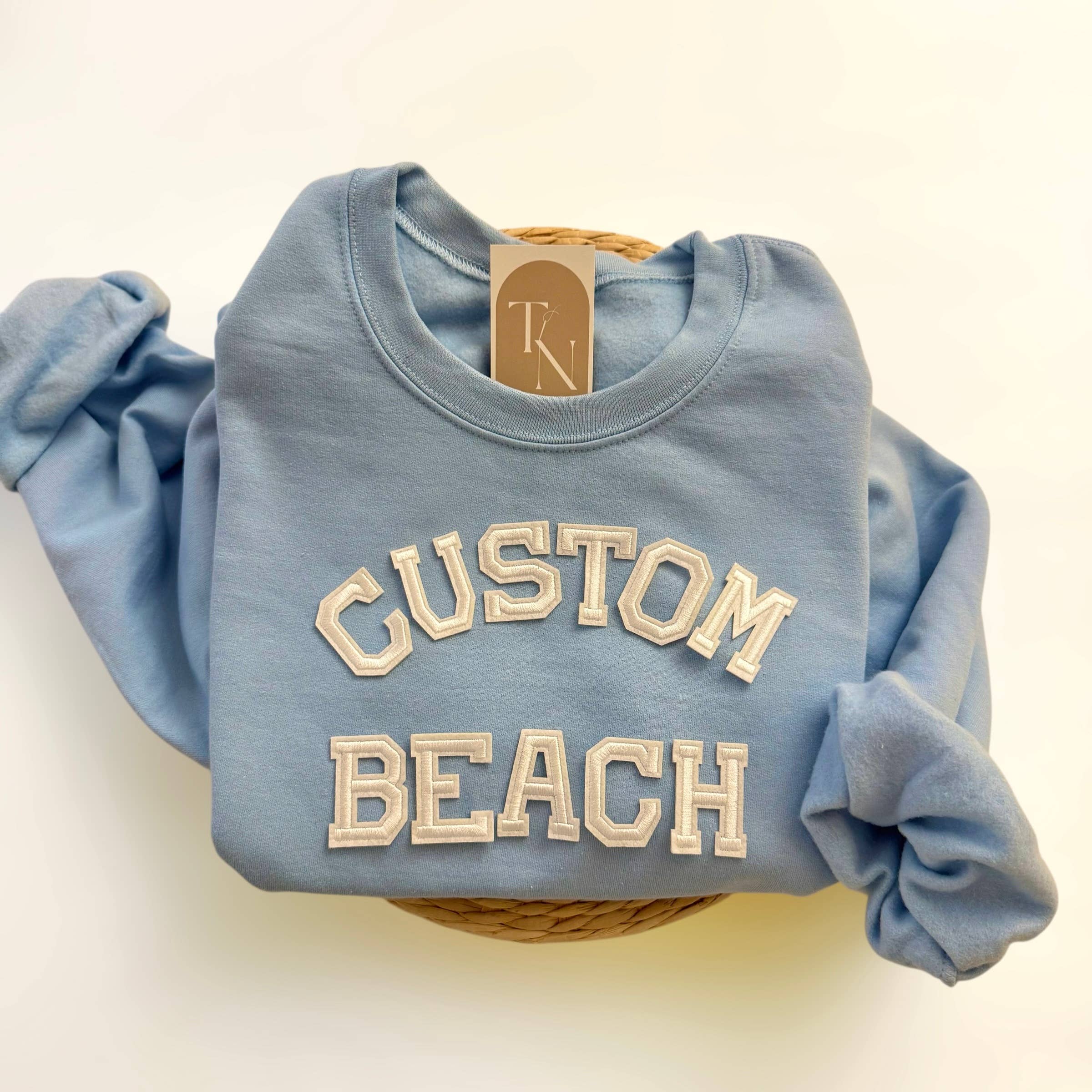 Personalized Beach Crewneck Sweatshirt, Custom Sweatshirts T-Shirts, Hoodie | PodTeesHub.com