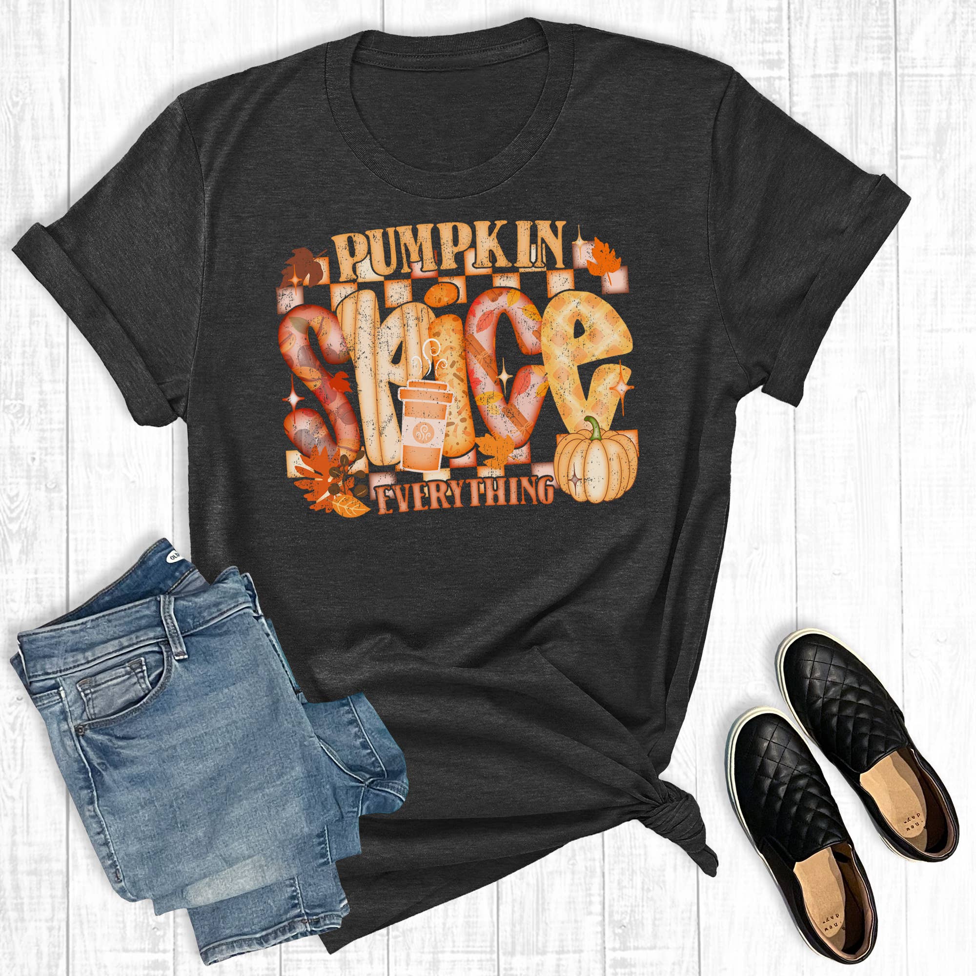 Fall Girly Pumpkin Spice Everything Graphic Tee Hoodie, Sweatshirt | PodTeesHub.com