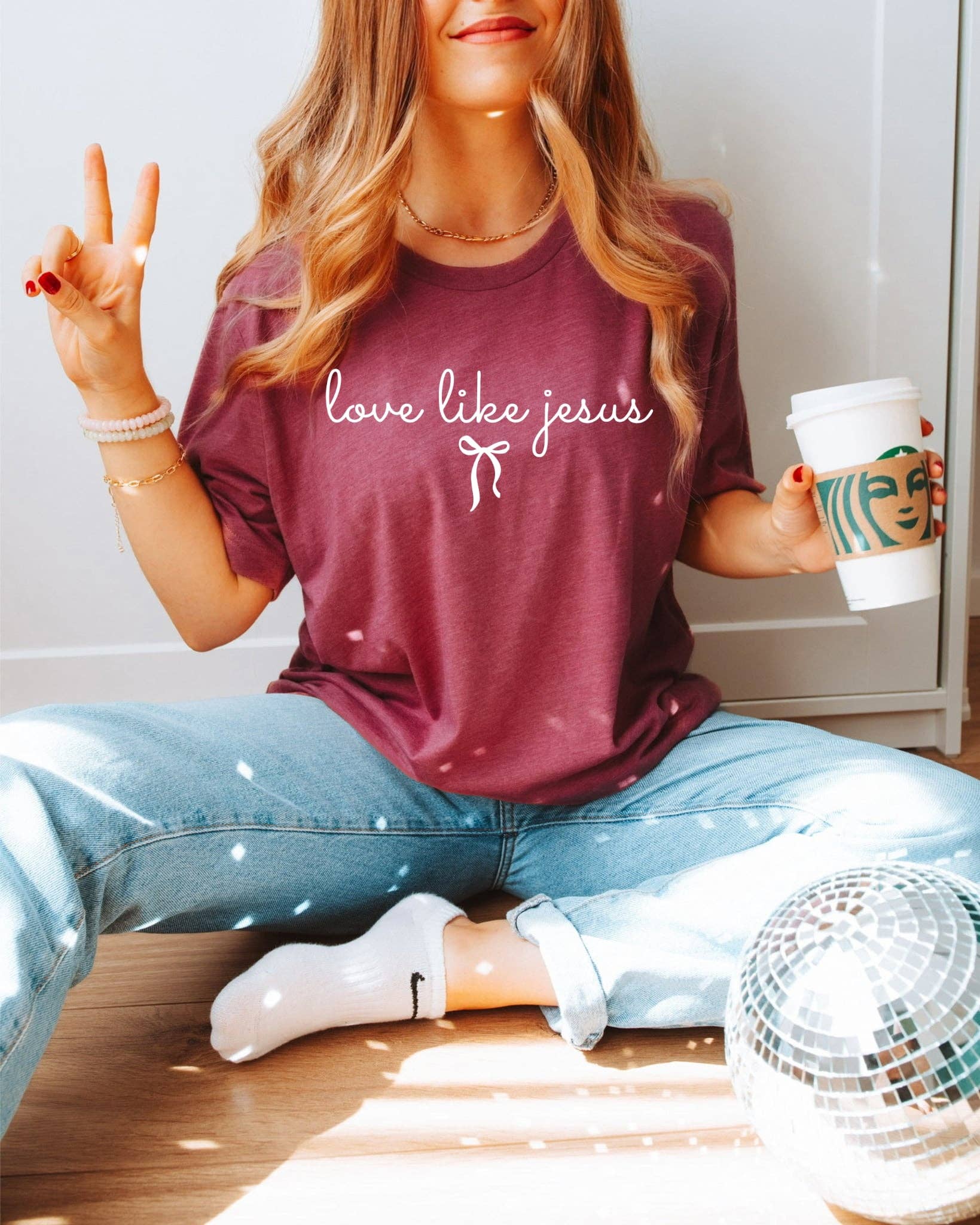 Christian Love Like Jesus Maroon Graphic Tee Free Ship Hoodie, Sweatshirt | PodTeesHub.com