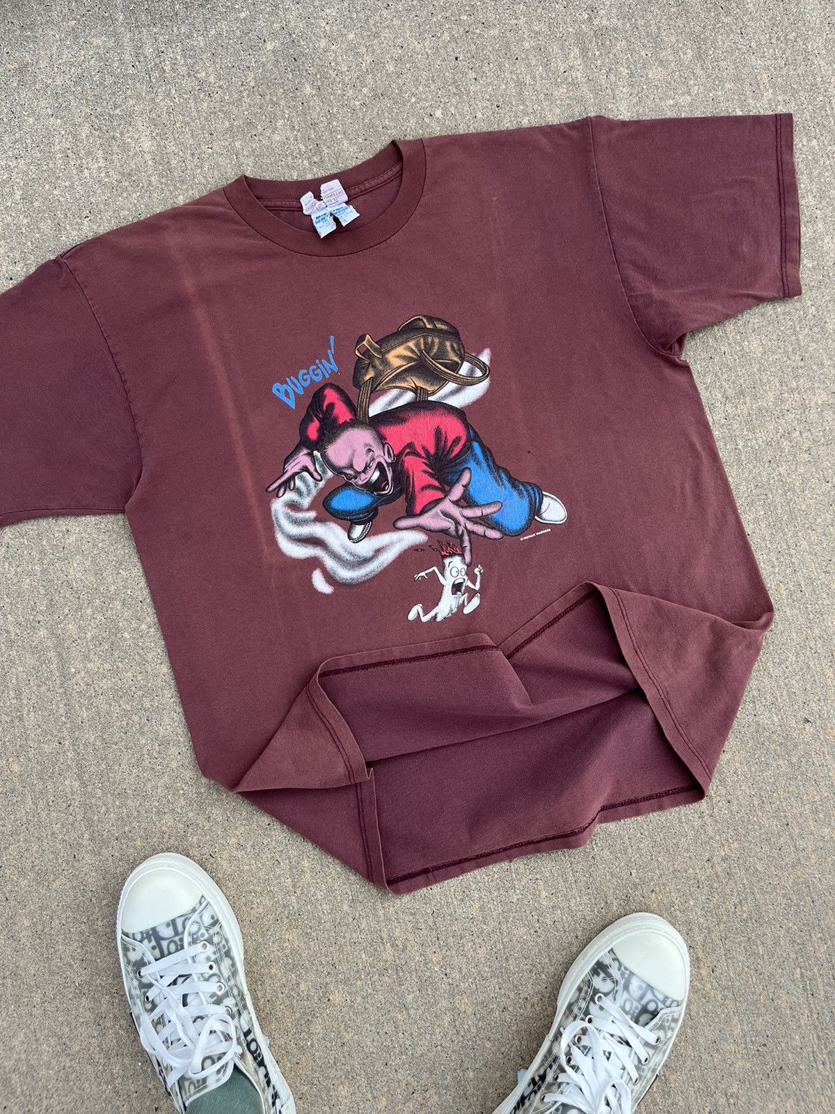 Vintage 90 S Instant Madness X Gildan Buggin Faded T Shirt Hoodie, Sweatshirt | PodTeesHub.com