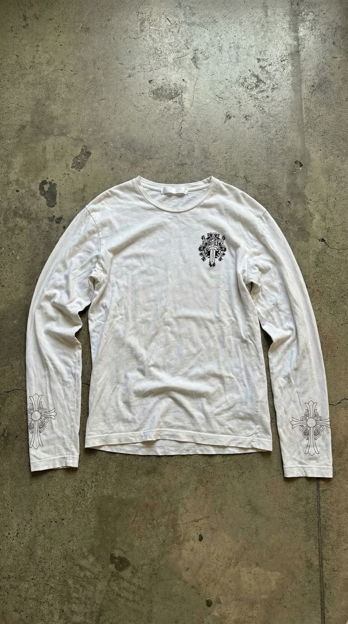 Hearts Chrome Hearts Bagger Floral Cross Long Sleeve T-Shirts, Hoodie, Sweatshirt | PodTeesHub.com