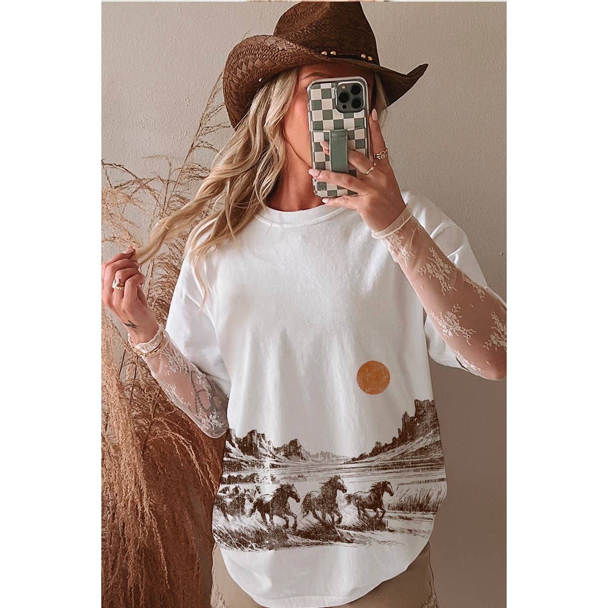 Wild Horses Vintage Graphic Oversized Tee Hoodie, Sweatshirt | PodTeesHub.com