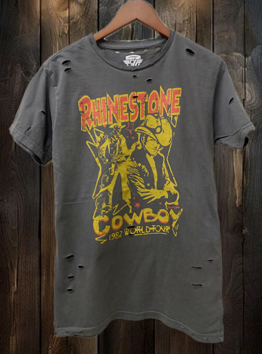 Rhinestone Cowboy 1980's Distressed T-Shirt Hoodie, Sweatshirt | PodTeesHub.com
