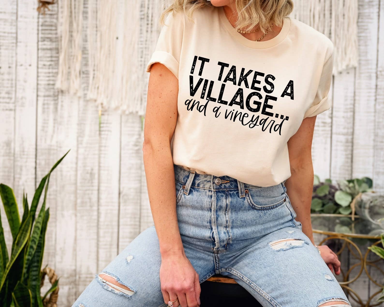It Takes A Village and A Vineyard Shirt Hoodie, Sweatshirt | PodTeesHub.com