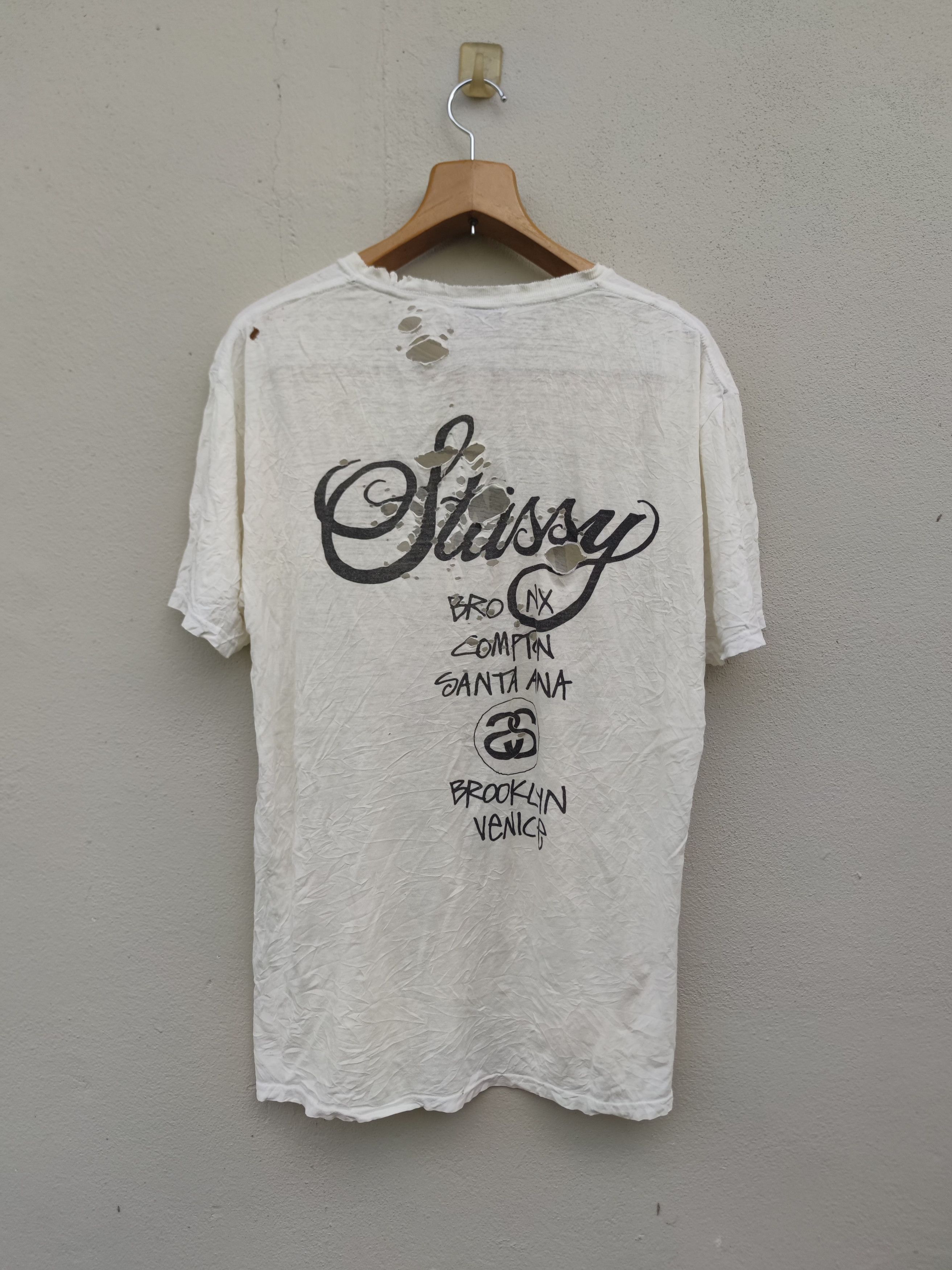 Vintage Stussy World Tour Distressed Tee Hoodie, Sweatshirt | PodTeesHub.com