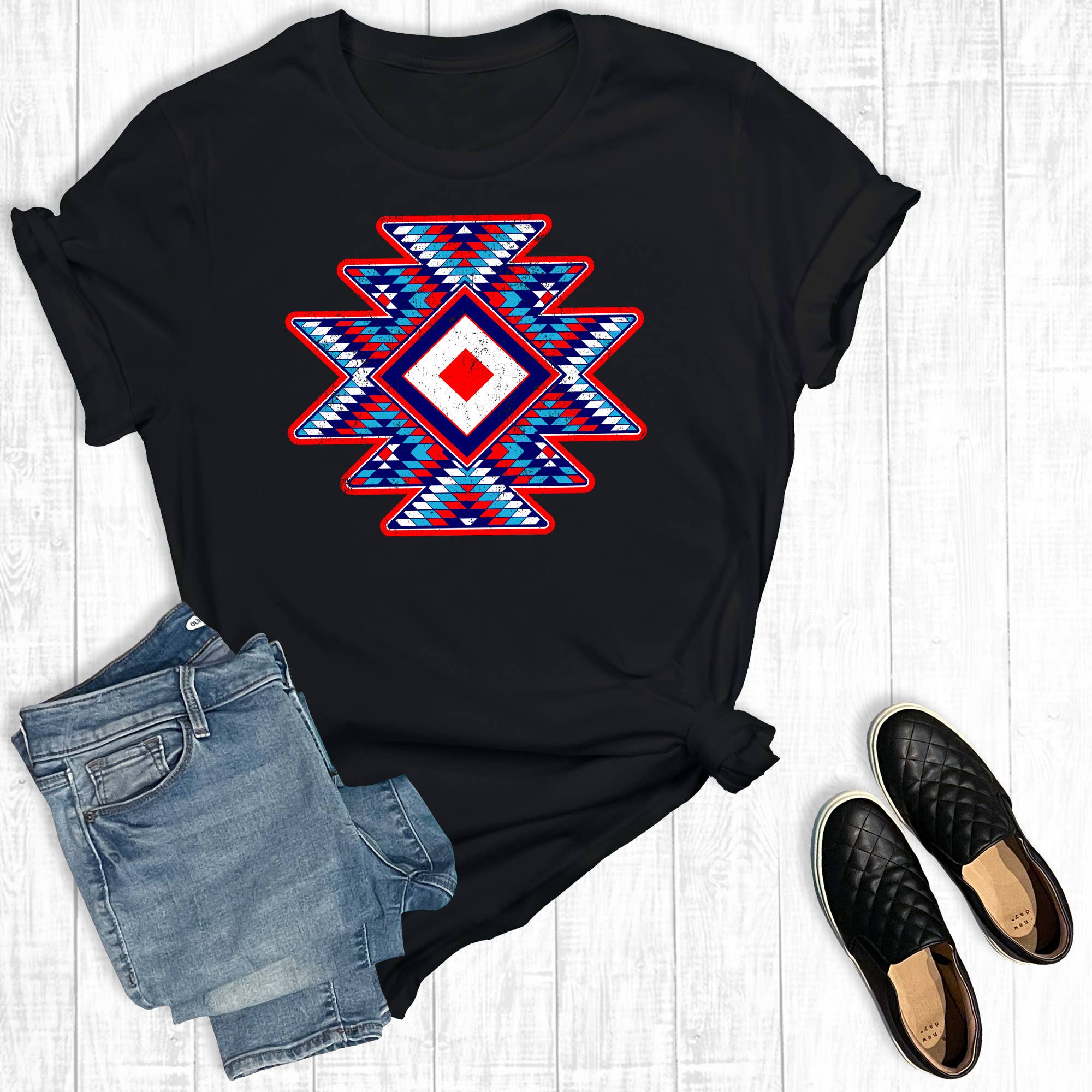 4th of July America Aztec Graphic Tee Hoodie, Sweatshirt | PodTeesHub.com