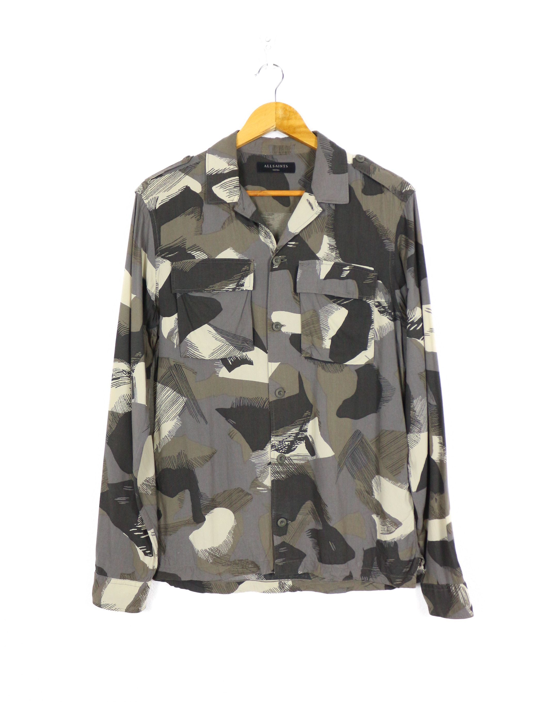 Allsaints Fatigues Camo Printed Shirt Military Y2k Hoodie, Sweatshirt | PodTeesHub.com