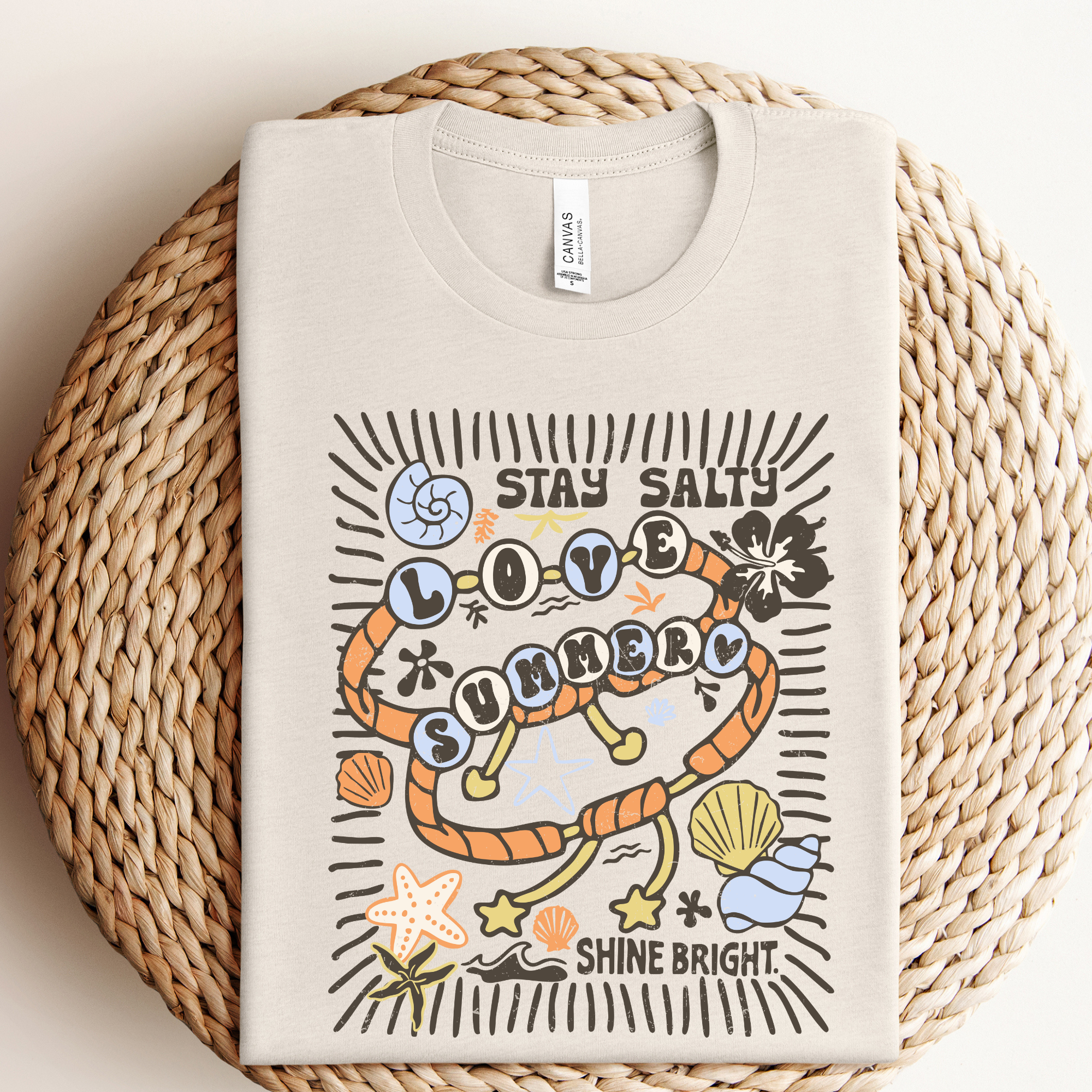 Stay Salty Love Summer Graphic Tee Hoodie, Sweatshirt | PodTeesHub.com