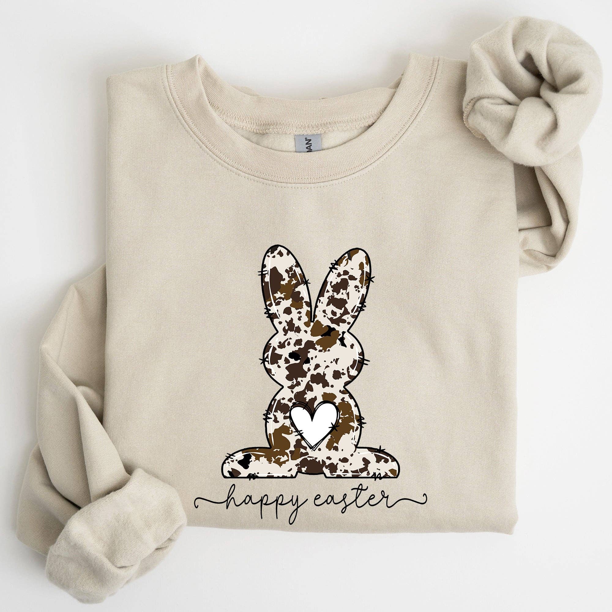 Easter Bunny, Happy Easter Rabbit, Cow Print Sweatshirt T-Shirts, Hoodie | PodTeesHub.com