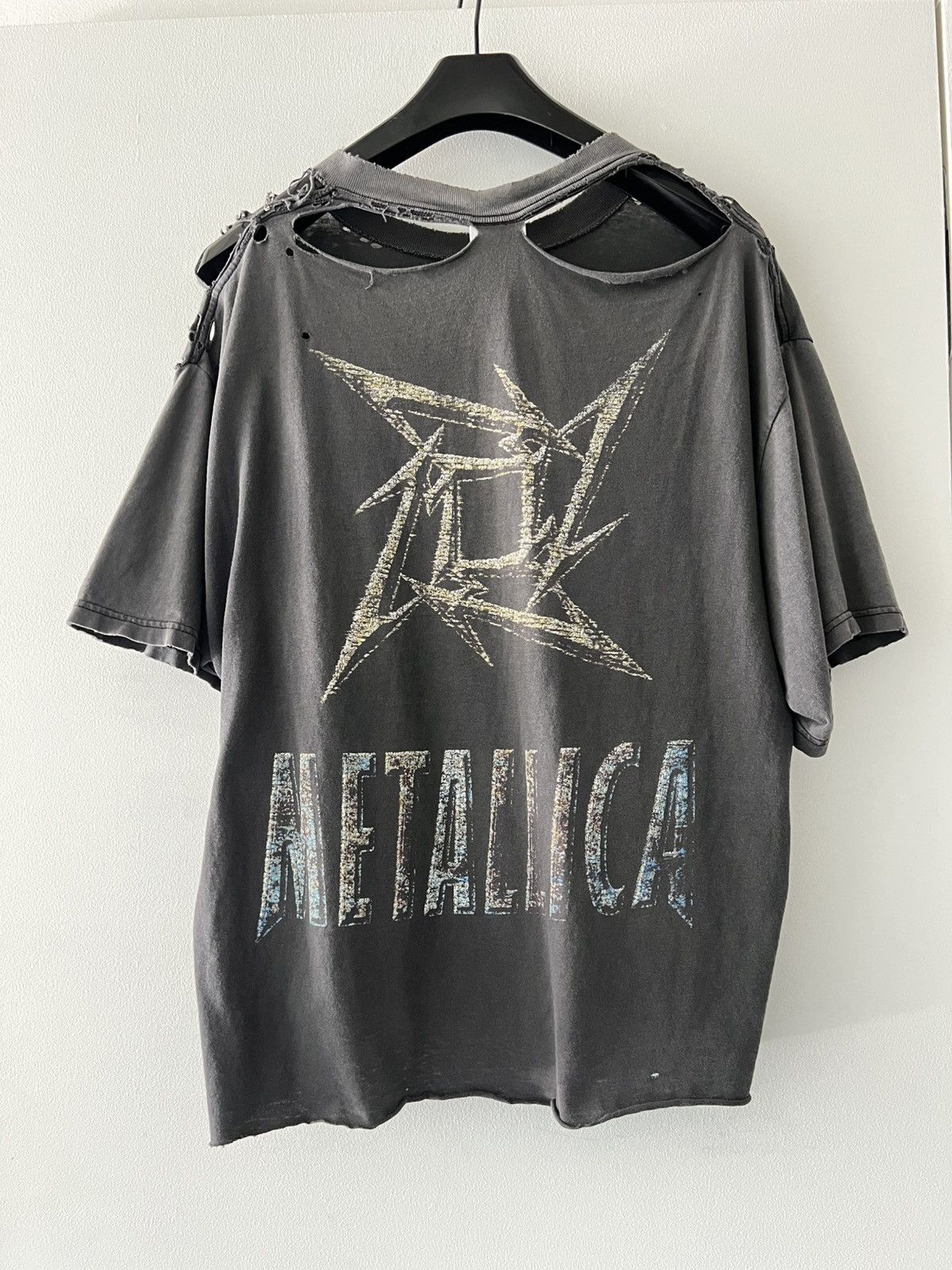 Band Tees Thrashed 90 S Metallica Repaired Faded Distressed Band Tee Hoodie, Sweatshirt | PodTeesHub.com
