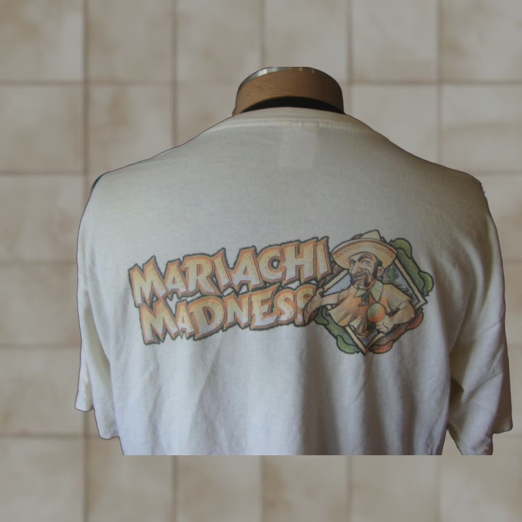 Gildan Vintage Mariachi Madness Konami Gaming T Shirt Xl Mens White 90s Solid Short Sleeve Cotton Gi Hoodie, Sweatshirt