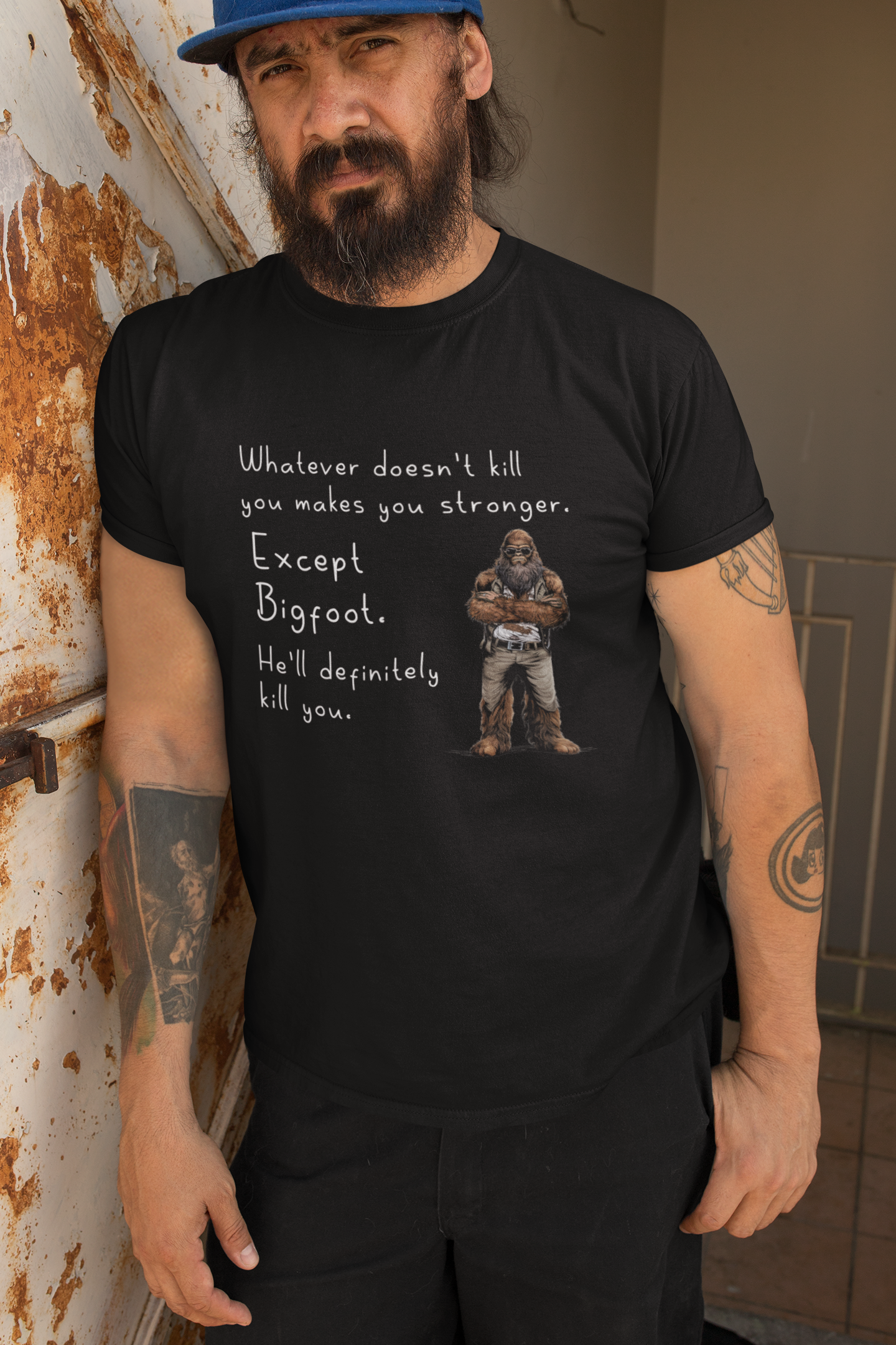 Whatever Doesn't Kill You Bigfoot T-Shirt (Black or Yellow) Hoodie, Sweatshirt | PodTeesHub.com
