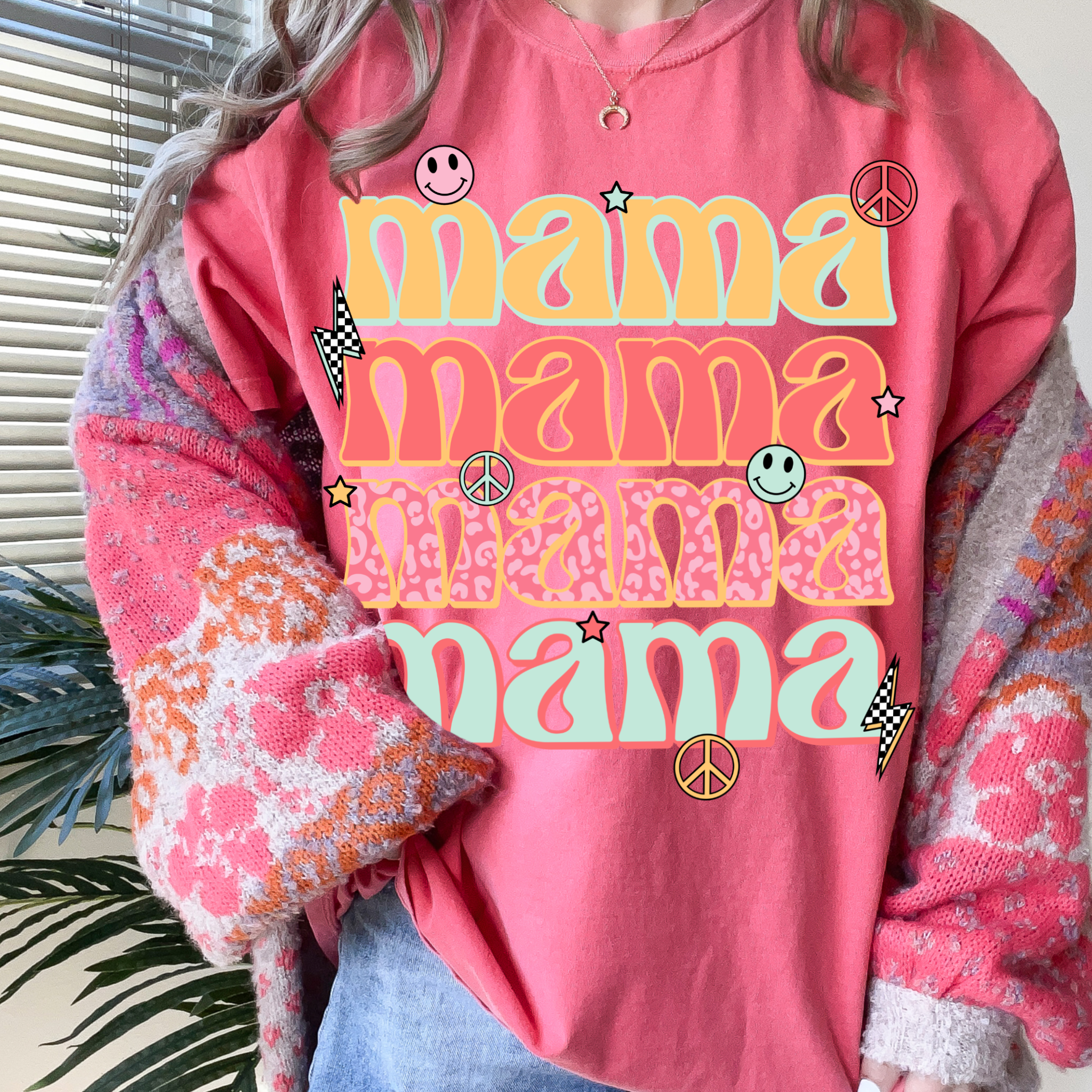 Preppy Retro Mama Comfort Color Graphic Tee Hoodie, Sweatshirt | PodTeesHub.com