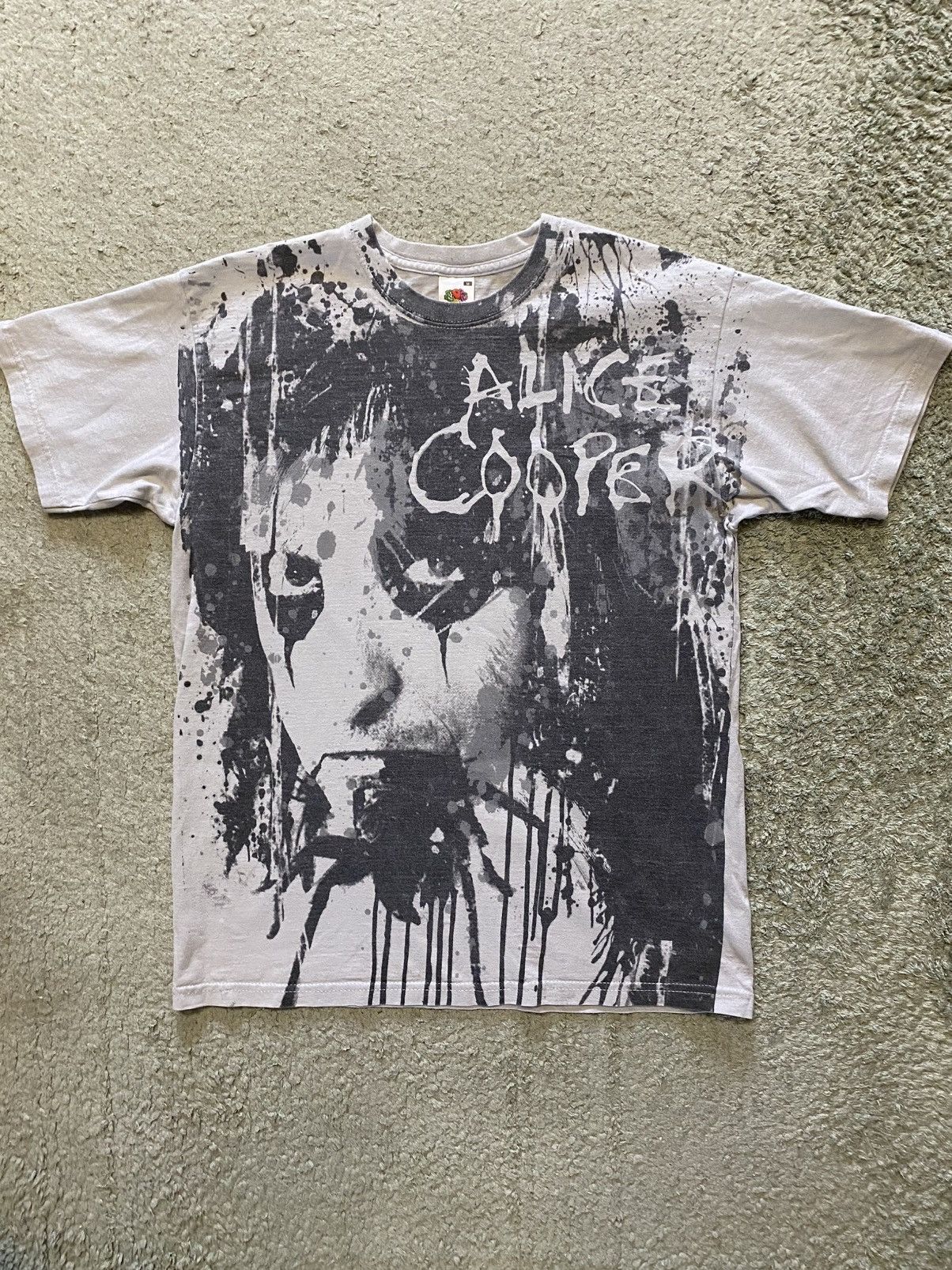 Band Tees Vintage Y2k Alice Cooper Face Aop Spider Crazy Metal Tee Hoodie, Sweatshirt | PodTeesHub.com