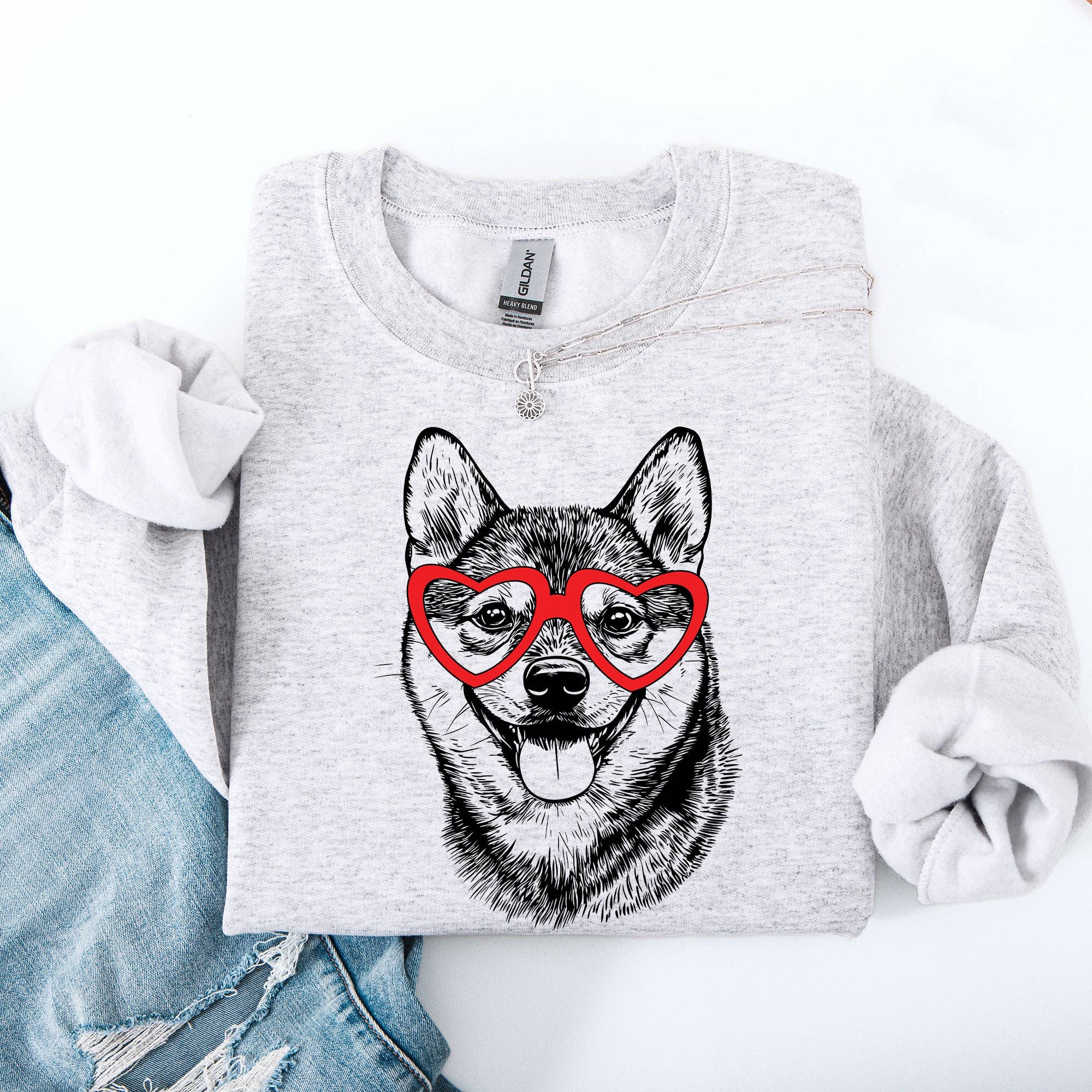 Shiba Inu, Pet, Dog Breed, Valentine's Sweatshirt T-Shirts, Hoodie | PodTeesHub.com