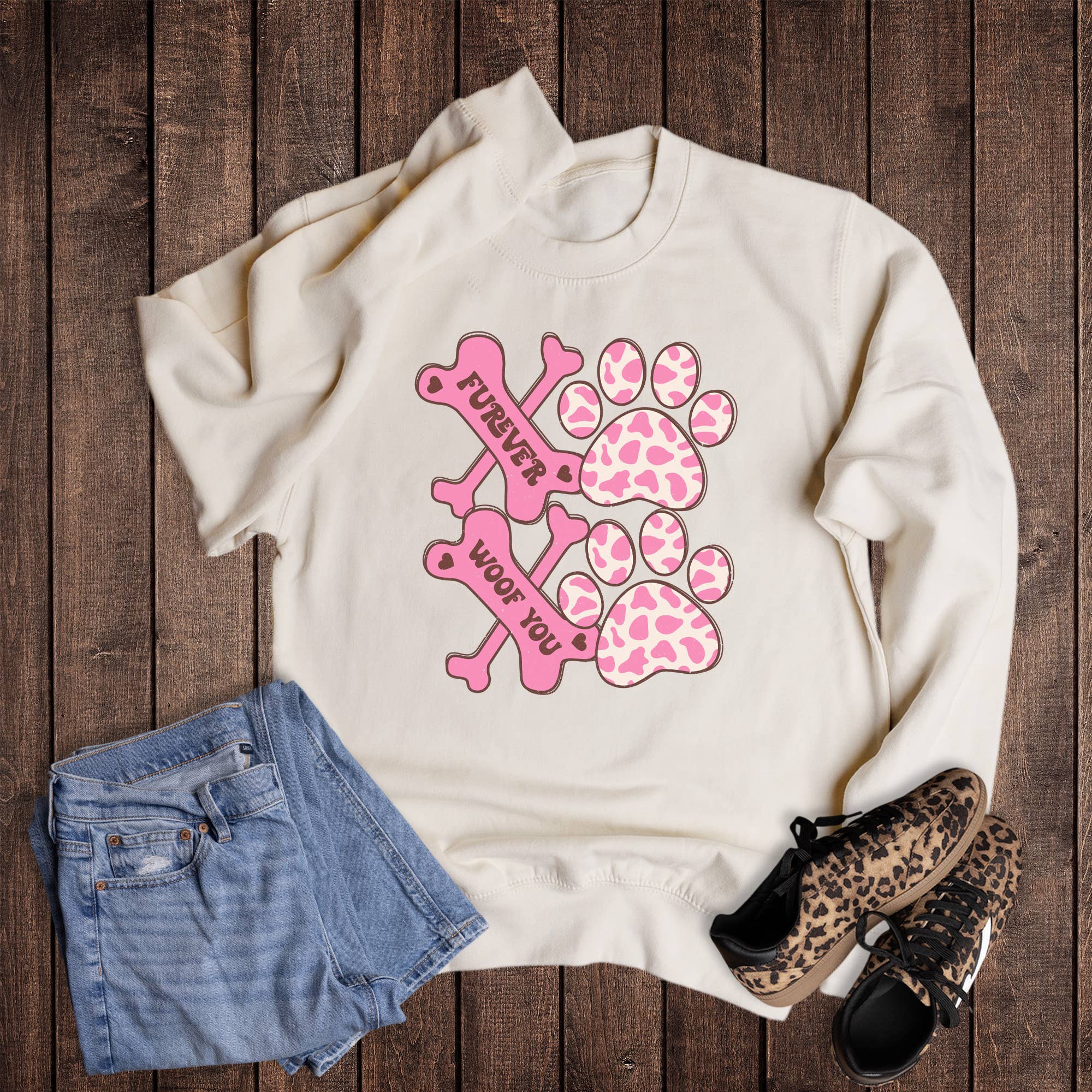 Valentine Xoxo Dog Bone and Paw Sweatshirt T-Shirts, Hoodie | PodTeesHub.com
