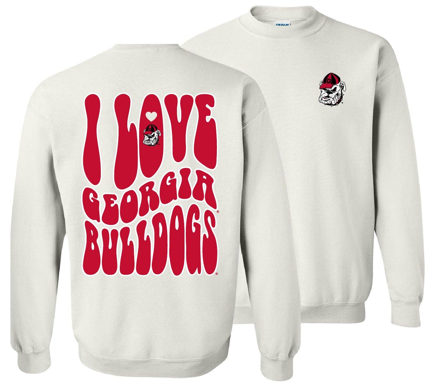 College-Uga Love Team Sweatshirt-White T-Shirts, Hoodie | PodTeesHub.com