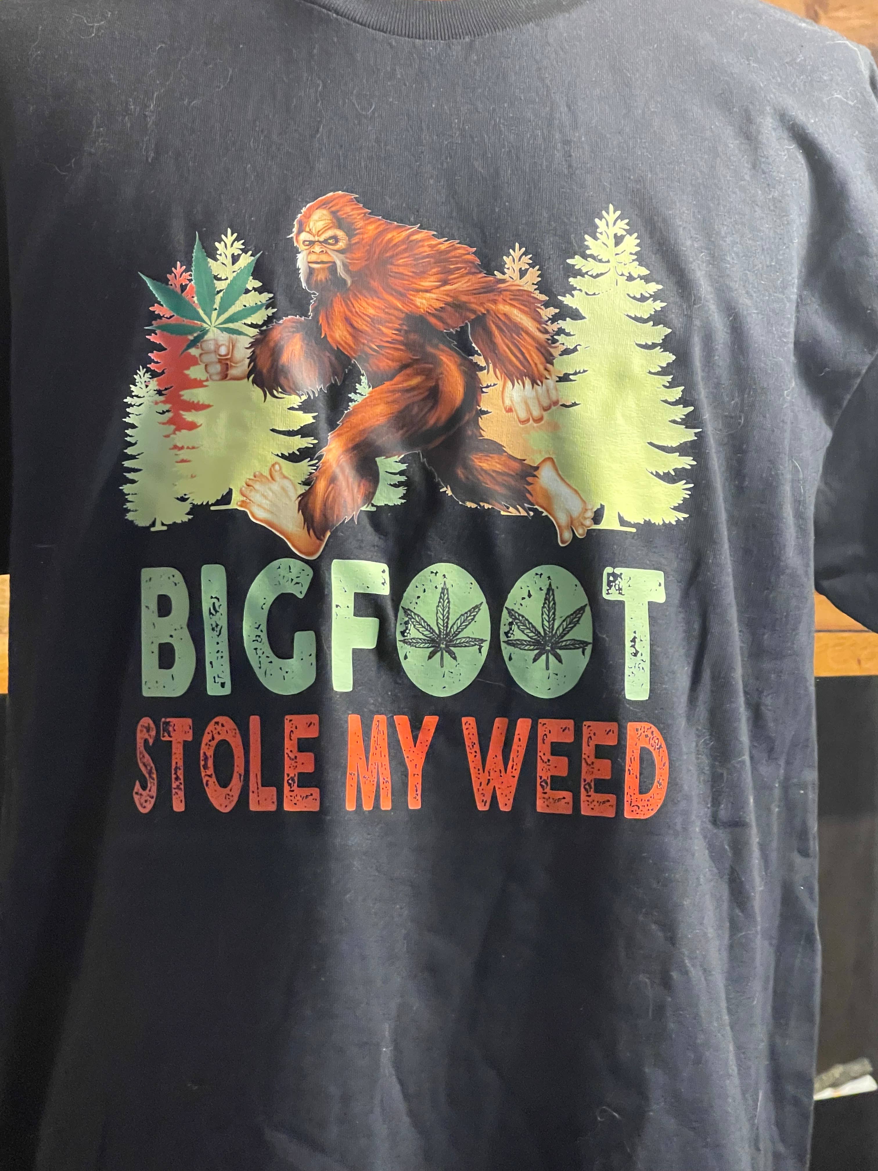 Bigfoot Stole My Weed T-Shirt (Black) Hoodie, Sweatshirt | PodTeesHub.com