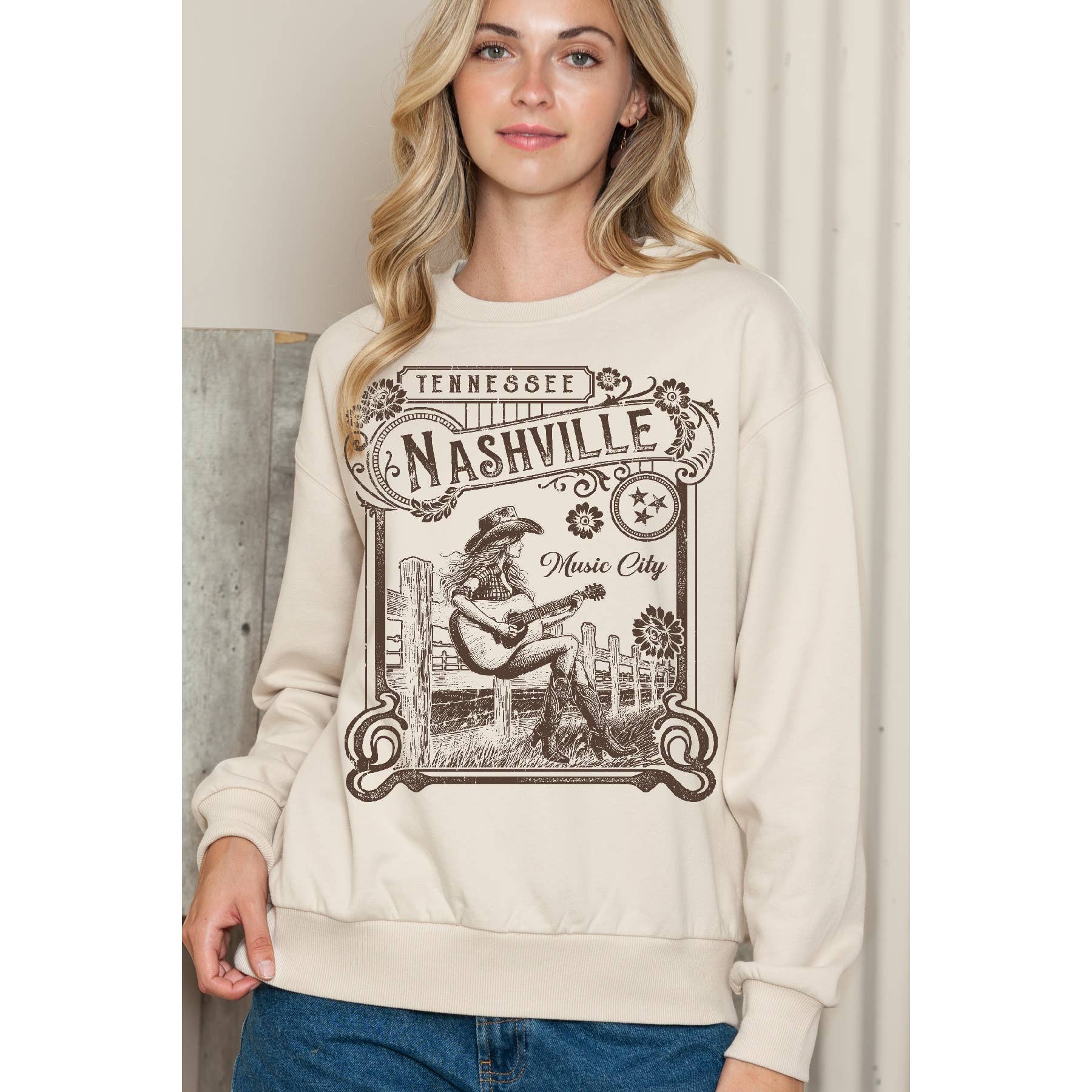 Tennessee Nashville - Crewneck Sweatshirt T-Shirts, Hoodie | PodTeesHub.com