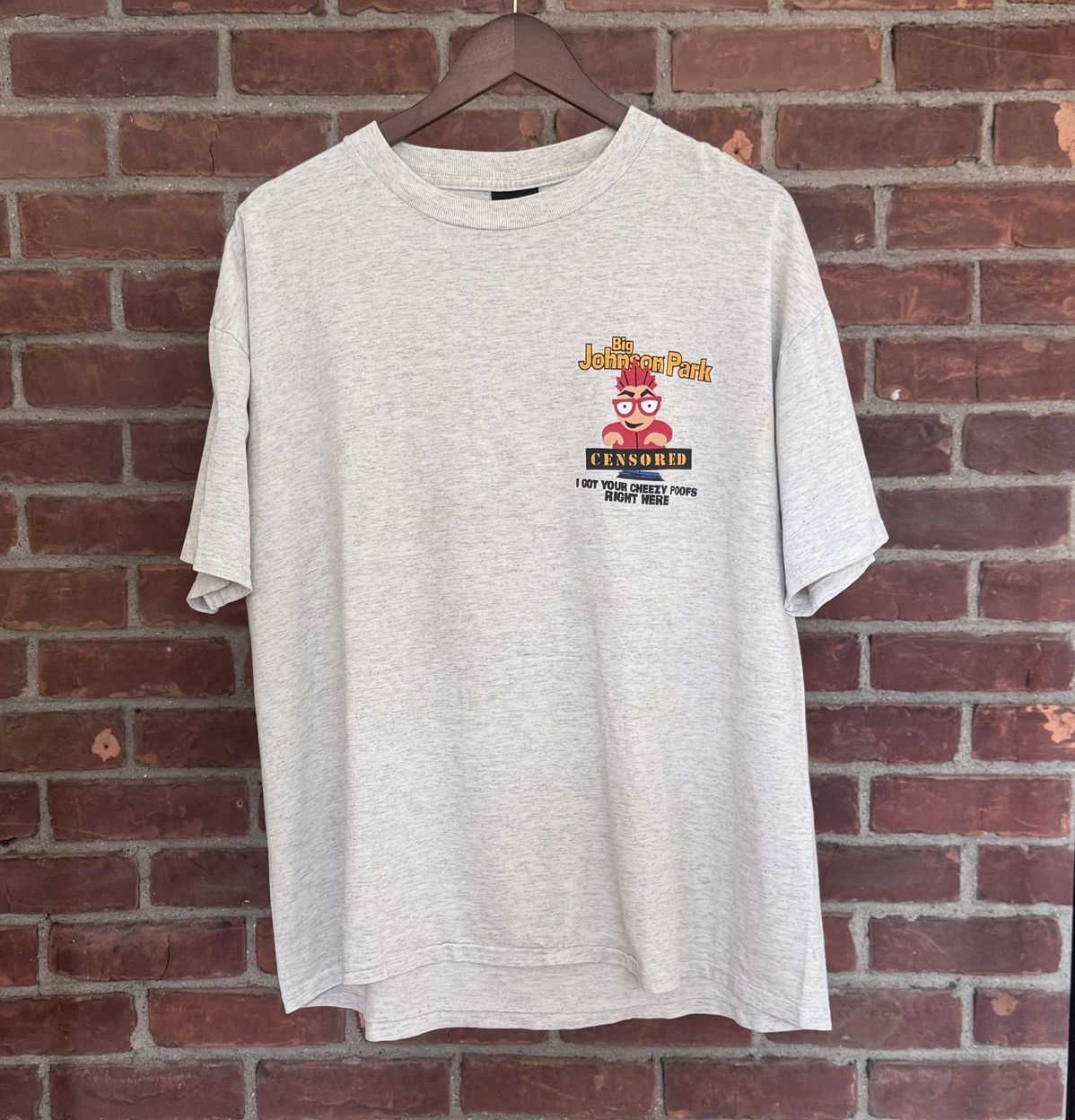 Vintage 90s Big Johnson Cheesy Poofs South Park Parody Tee Hoodie, Sweatshirt | PodTeesHub.com