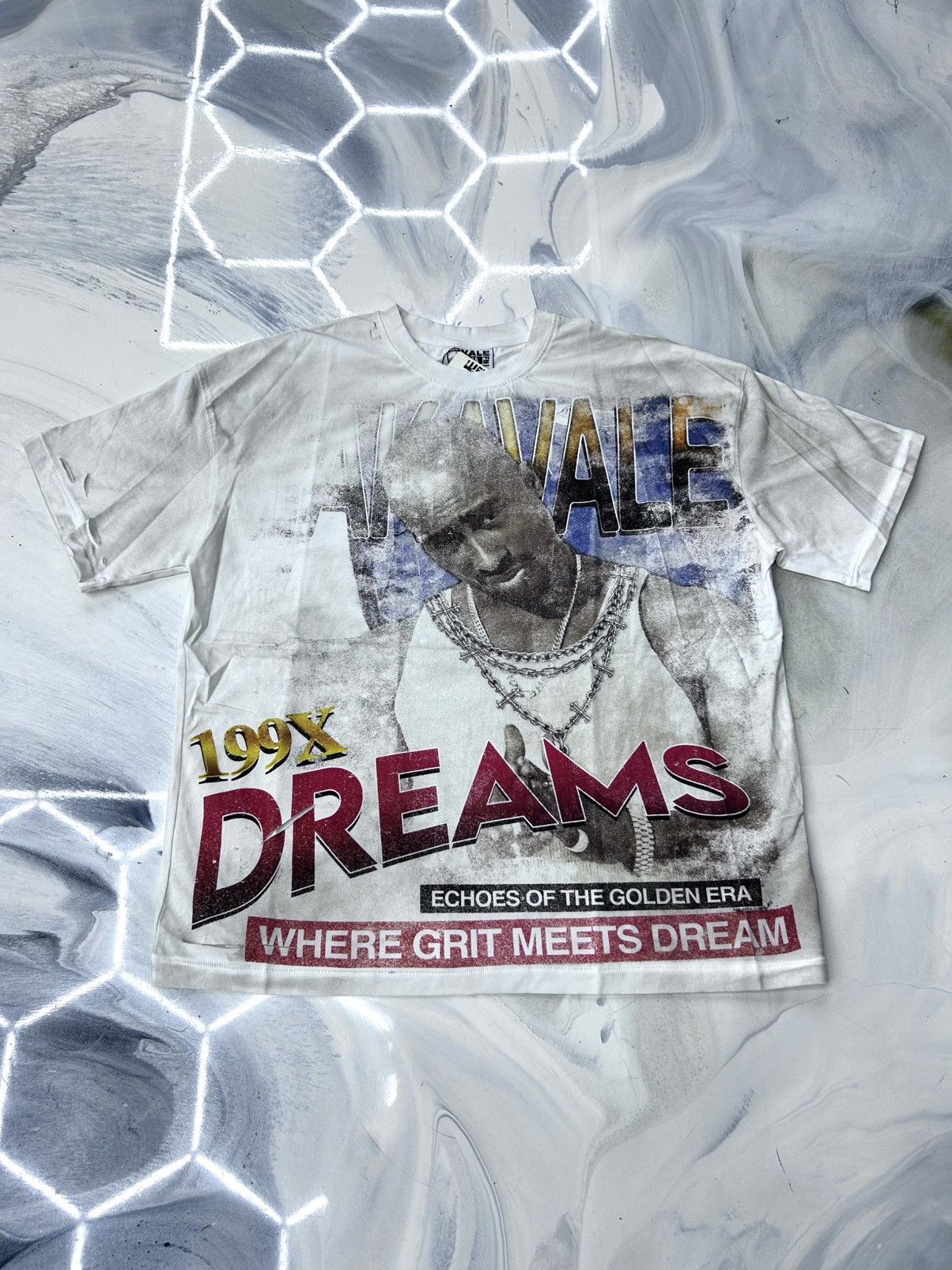 Vale Tupac Makavale Tee White Red Blue Size M Hoodie, Sweatshirt | PodTeesHub.com